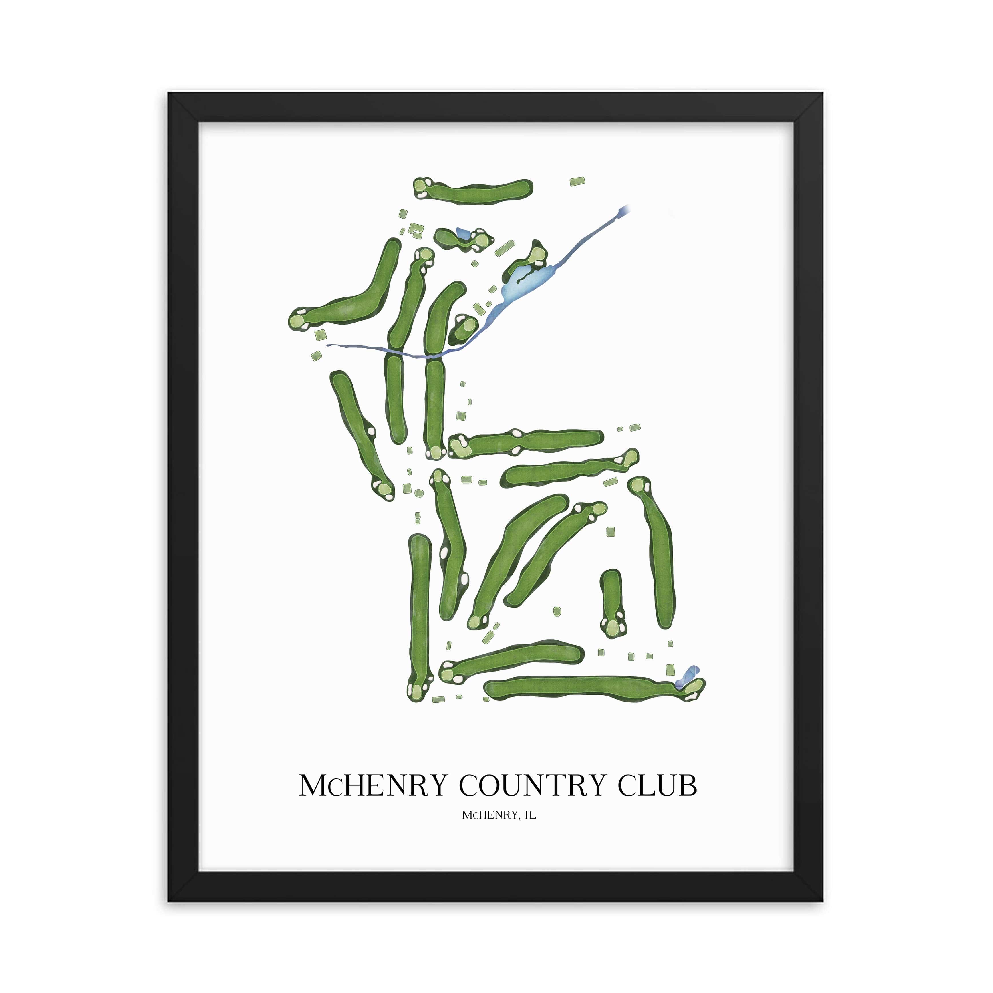 The 19th Hole Golf Shop - Golf Course Prints -  McHenry Country Club Golf Course Map Golf Map