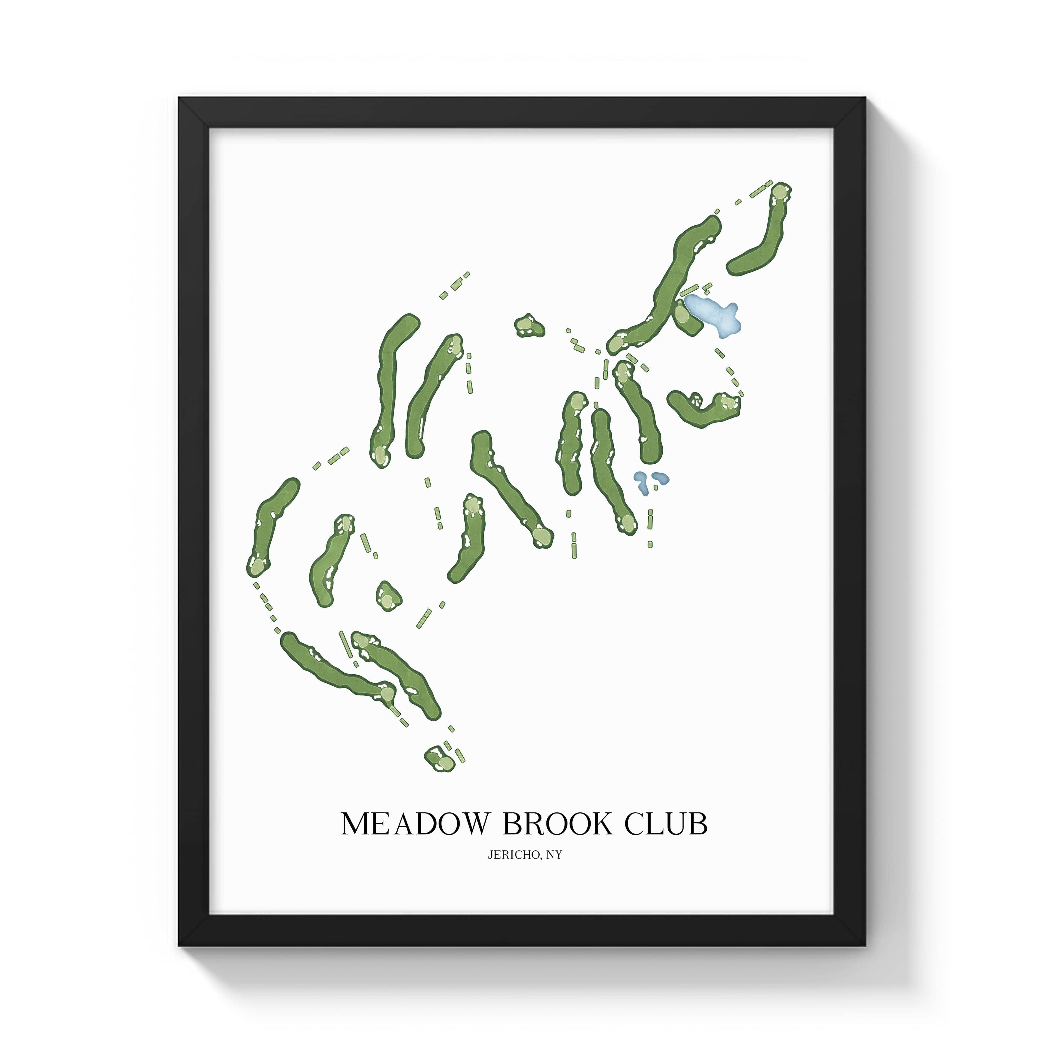 The 19th Hole Golf Shop - Golf Course Prints -  Meadow Brook Club Golf Course Map Golf Map