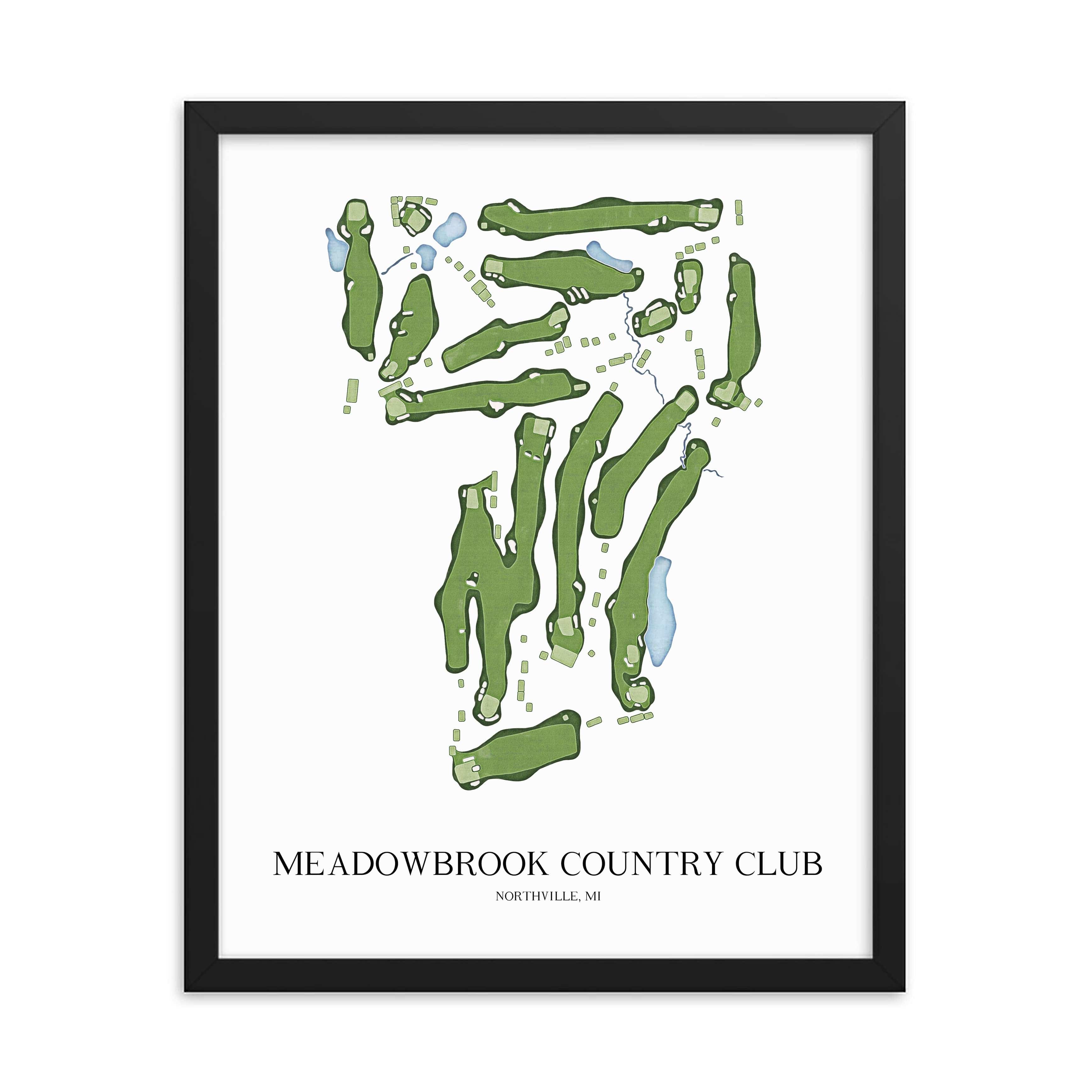 The 19th Hole Golf Shop - Golf Course Prints -  Meadowbrook Golf Course Golf Course Map Golf Map