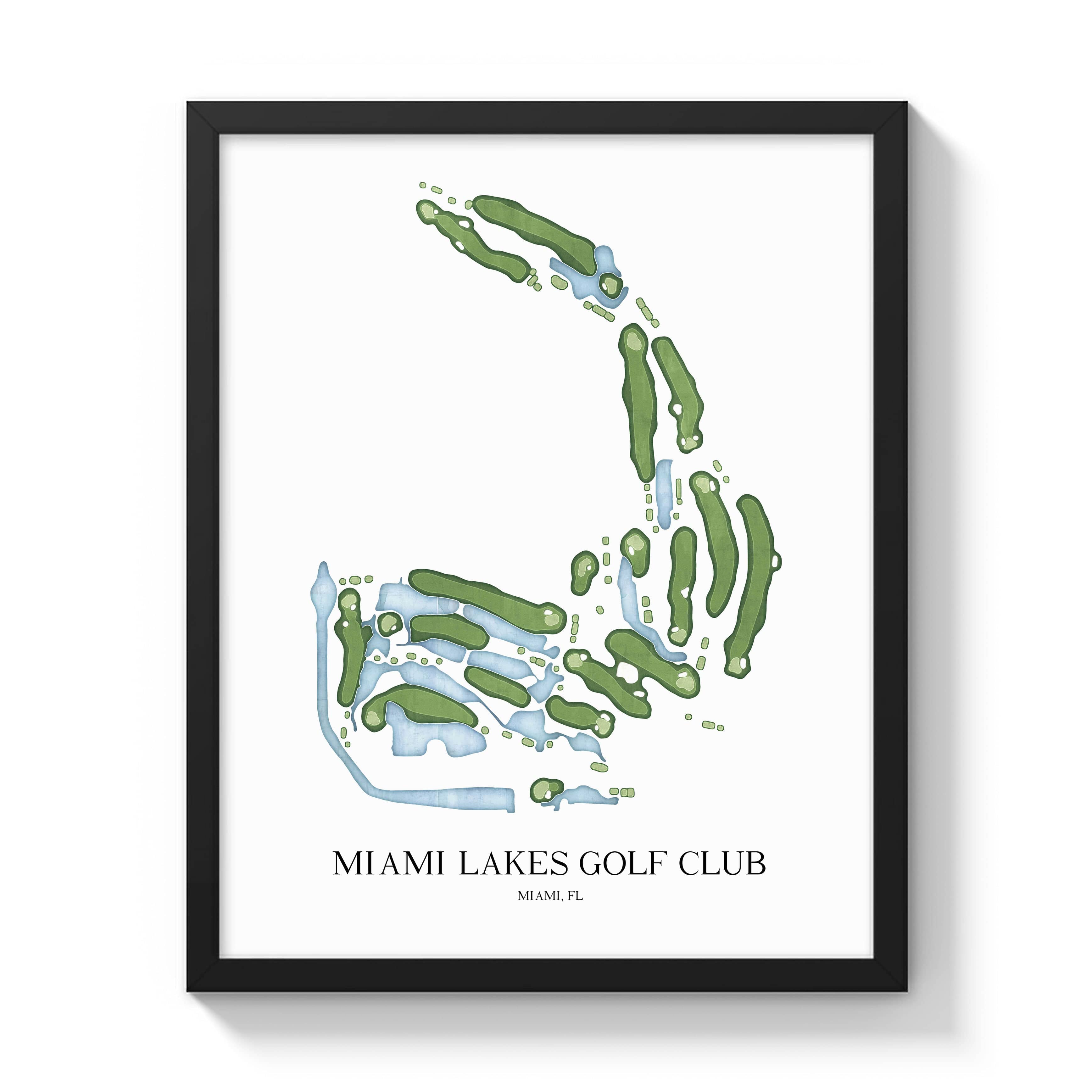 The 19th Hole Golf Shop - Golf Course Prints -  Miami Lakes Golf Club Golf Course Map Golf Map