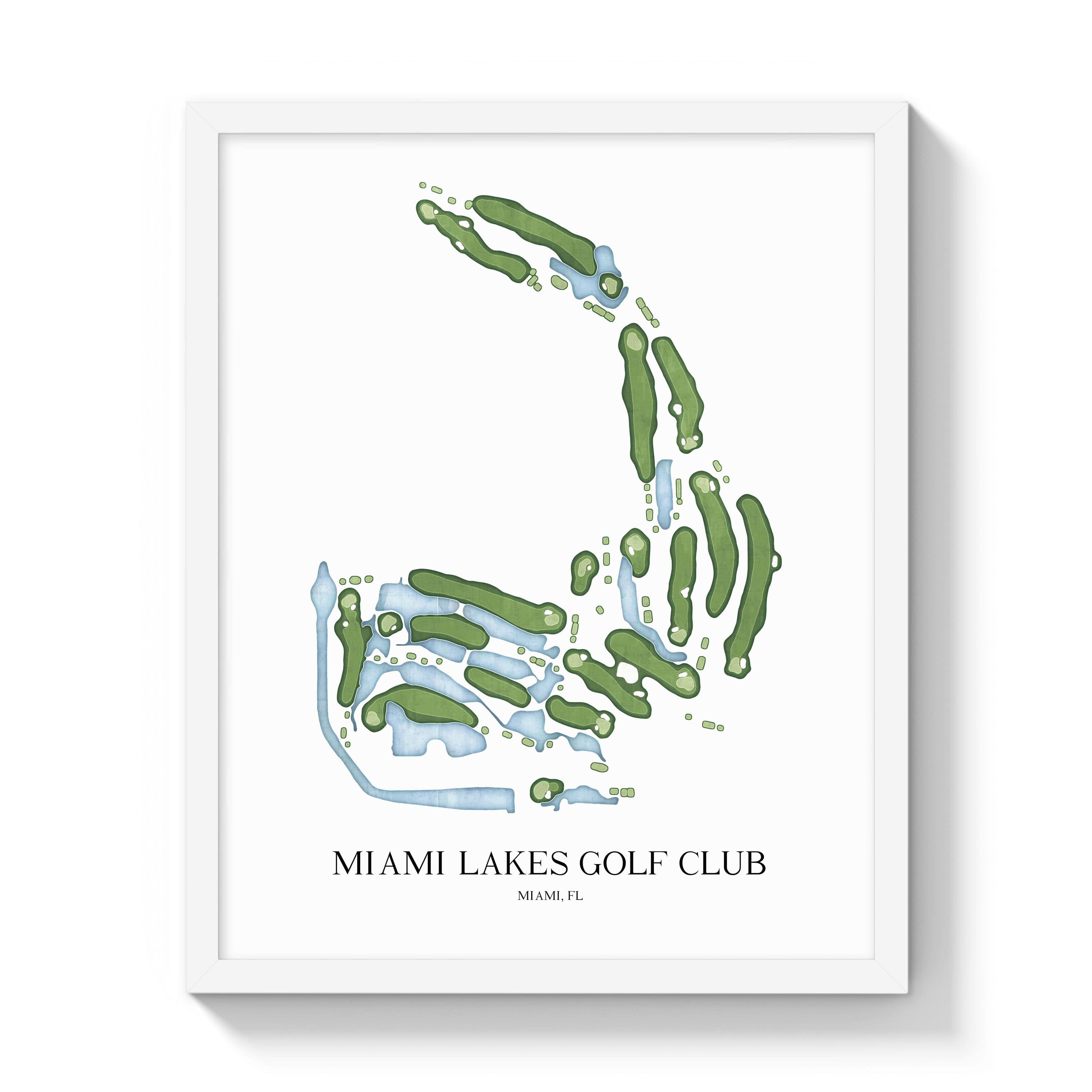 The 19th Hole Golf Shop - Golf Course Prints -  Miami Lakes Golf Club Golf Course Map Golf Map