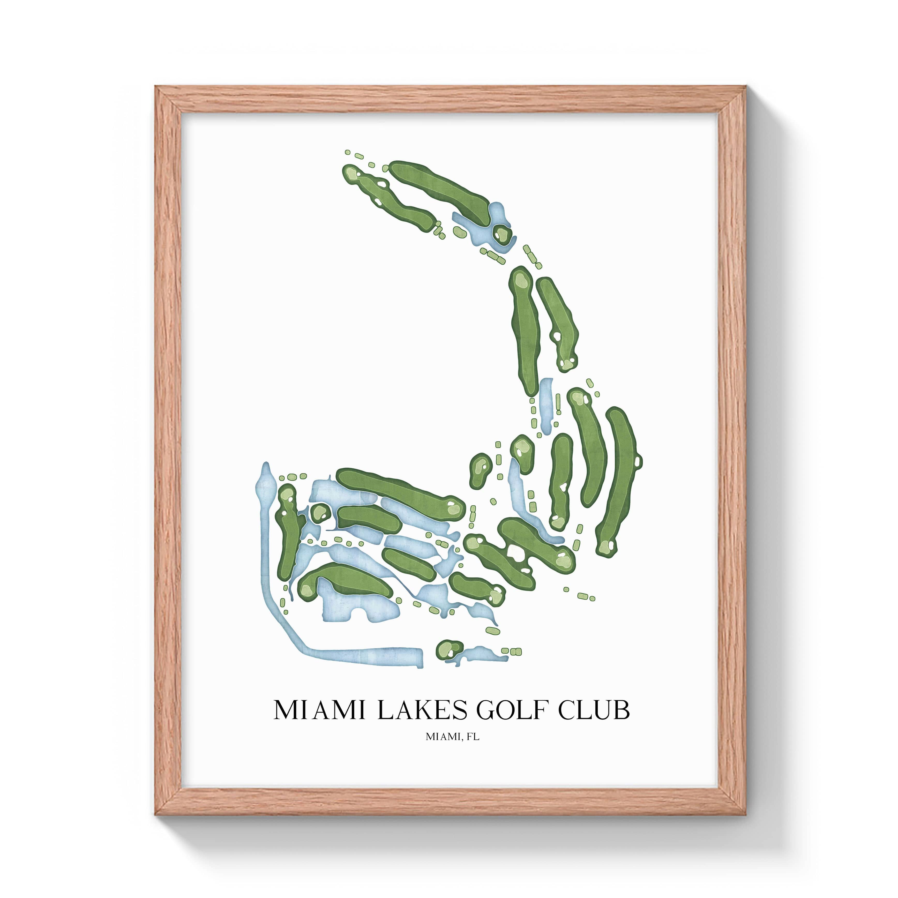 The 19th Hole Golf Shop - Golf Course Prints -  Miami Lakes Golf Club Golf Course Map Golf Map