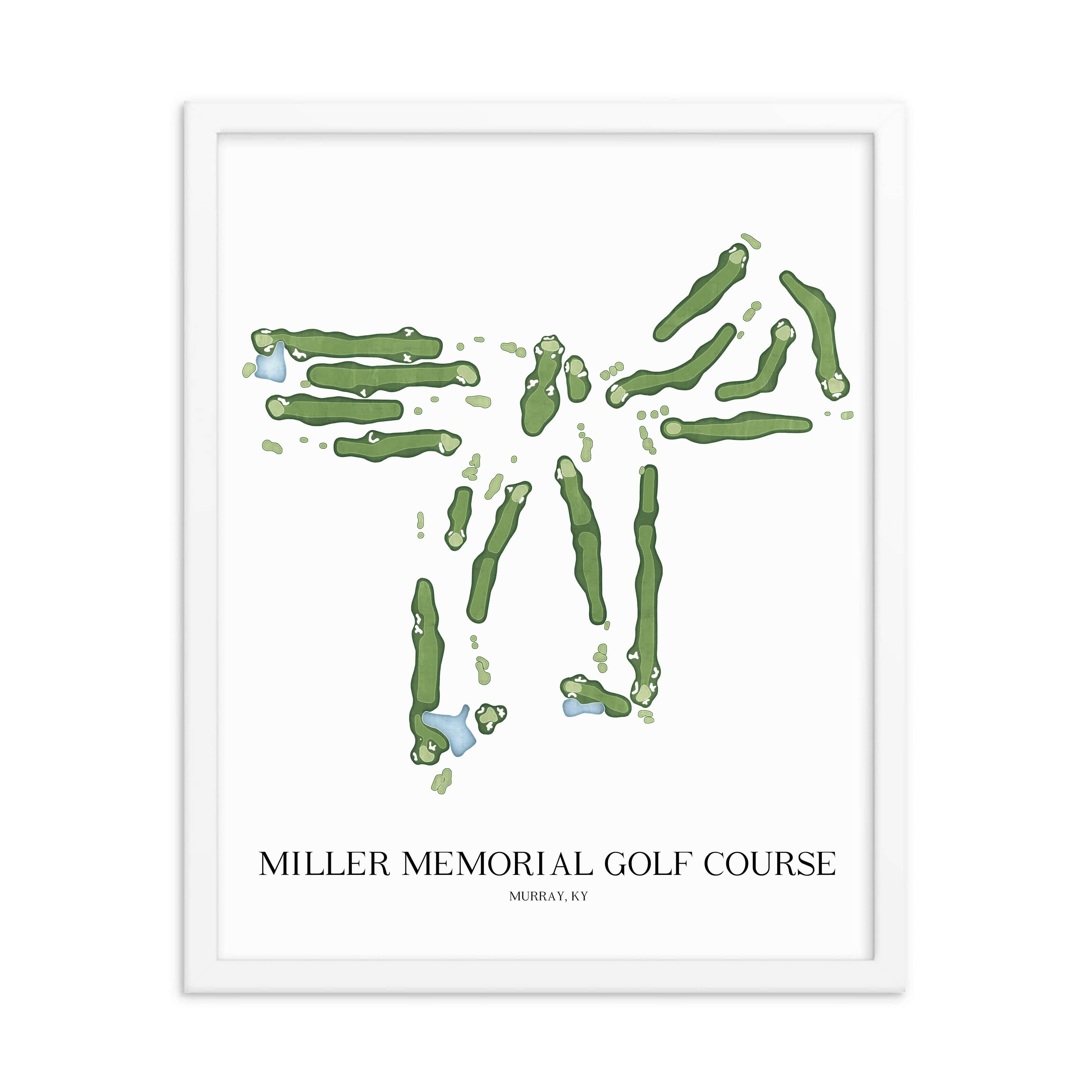 The 19th Hole Golf Shop - Golf Course Prints -  Miller Memorial Golf Course Golf Course Map