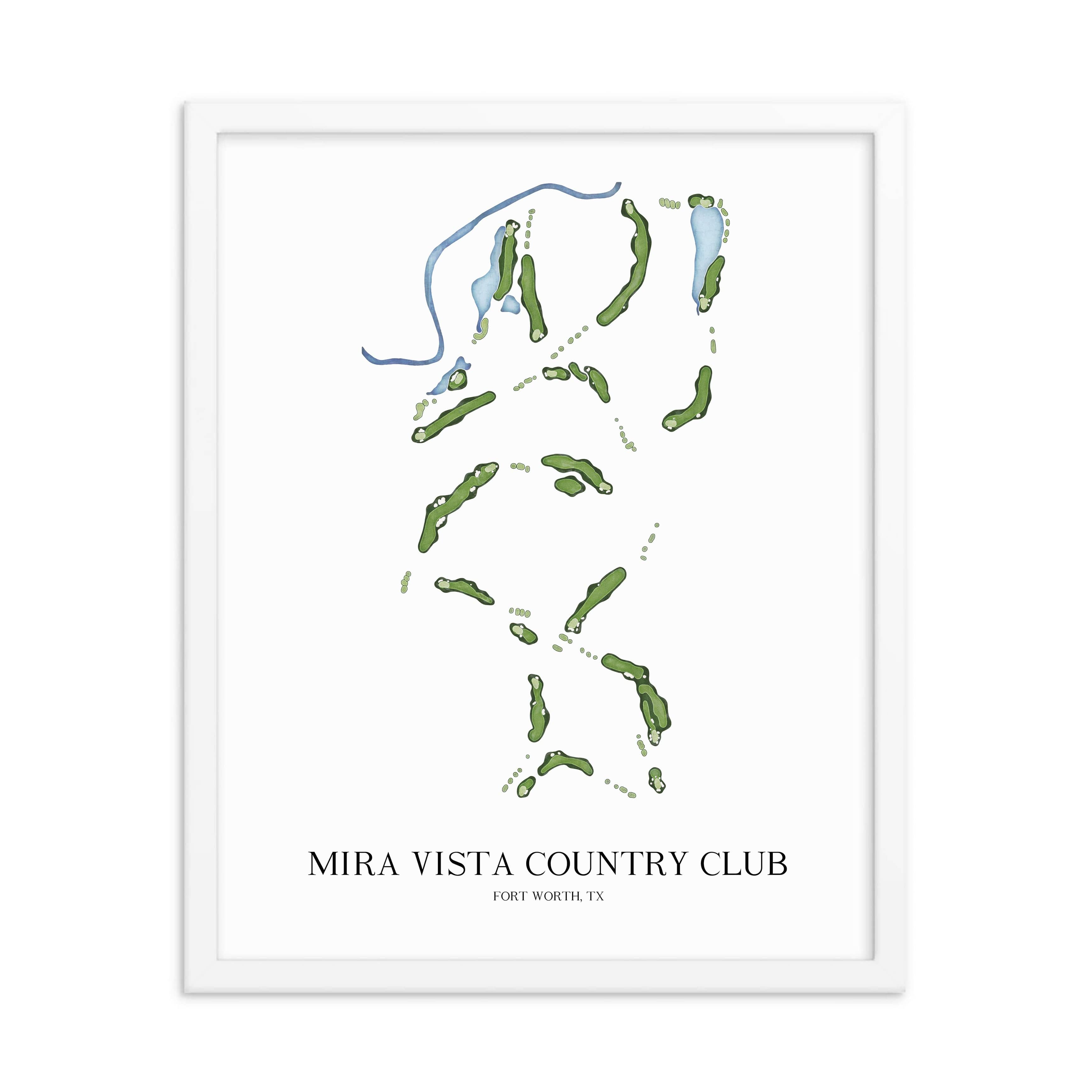 The 19th Hole Golf Shop - Golf Course Prints -  Mira Vista Country Club Golf Course Map Golf Map