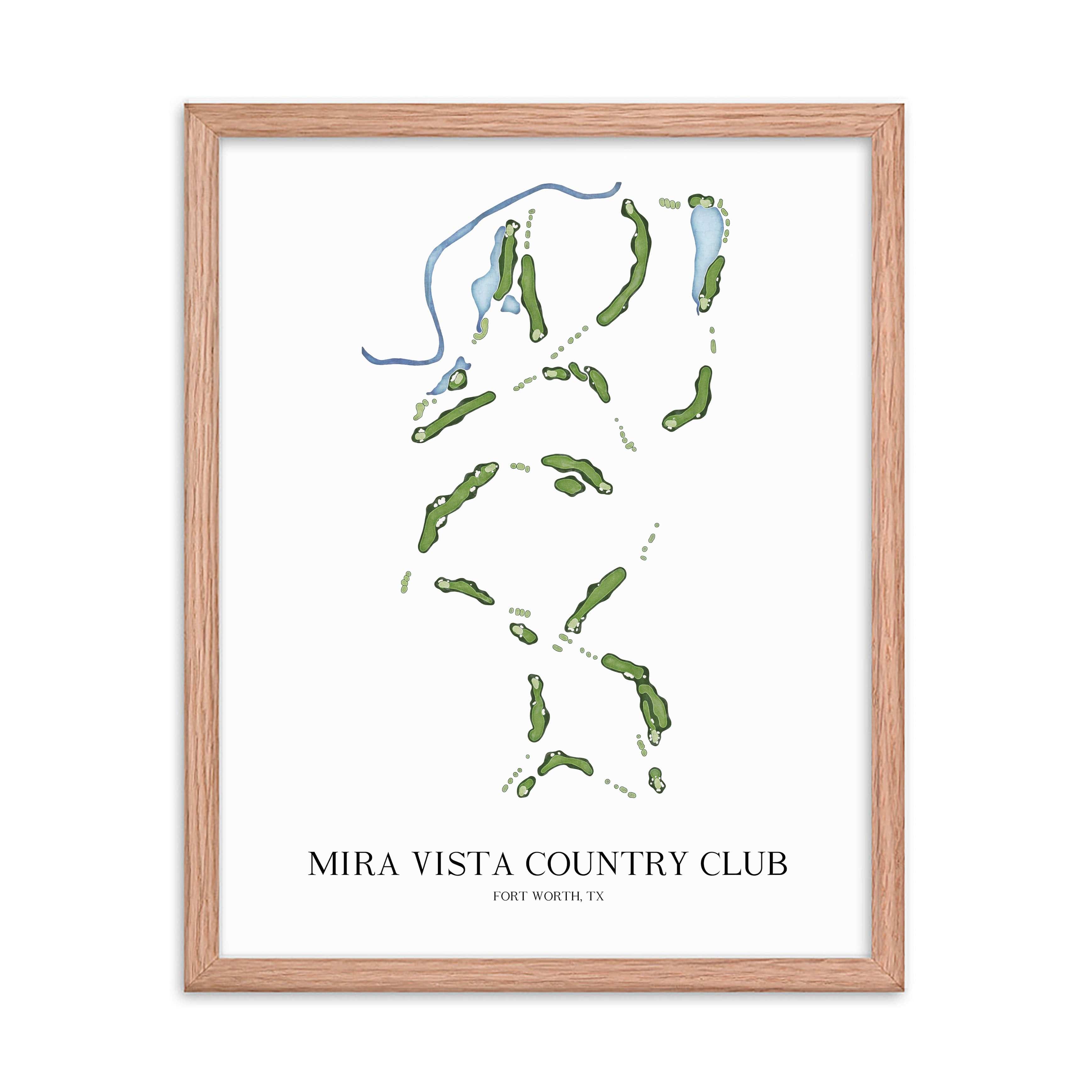 The 19th Hole Golf Shop - Golf Course Prints -  Mira Vista Country Club Golf Course Map Golf Map