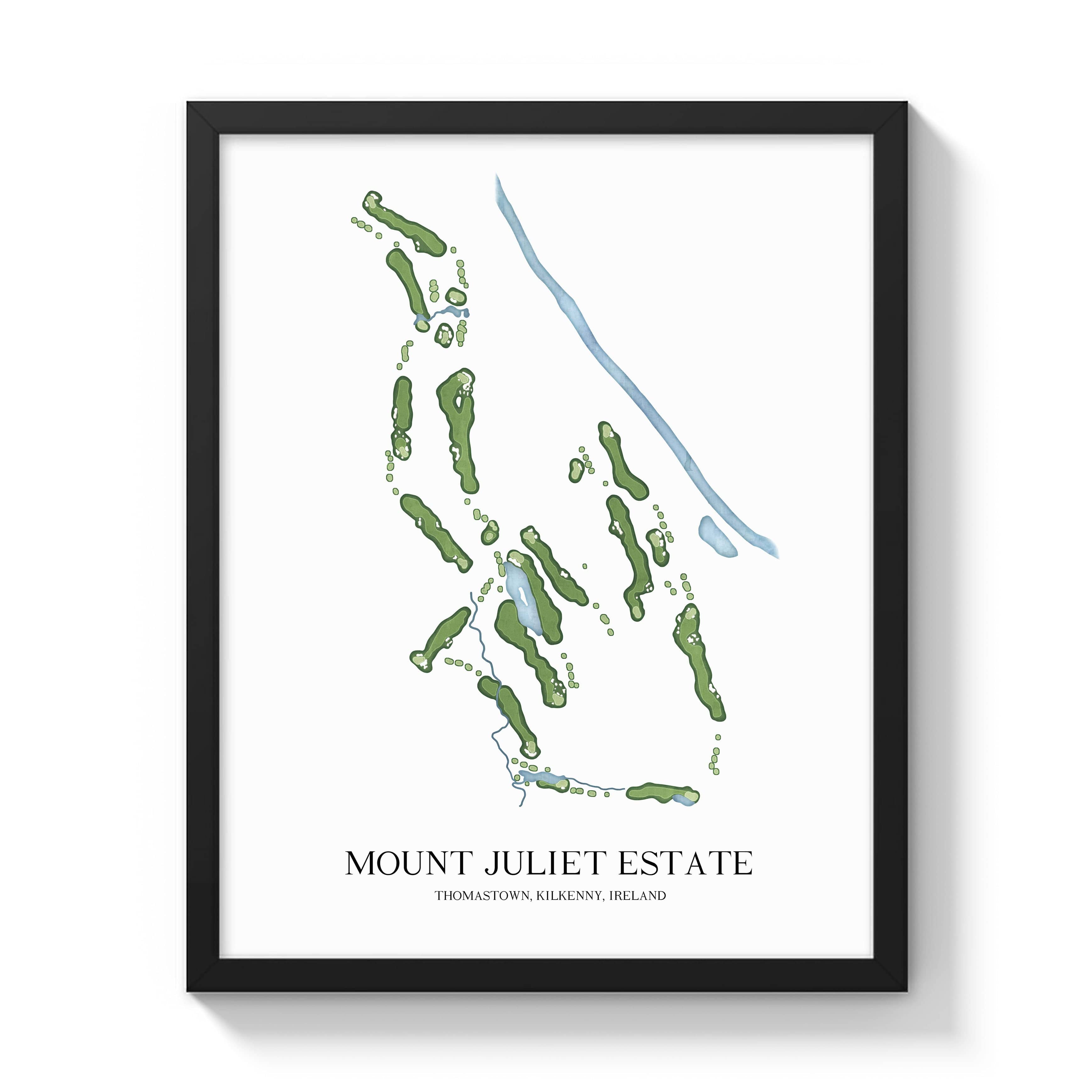 The 19th Hole Golf Shop - Golf Course Prints -  Mount Juliet Estate Golf Course Map Golf Map