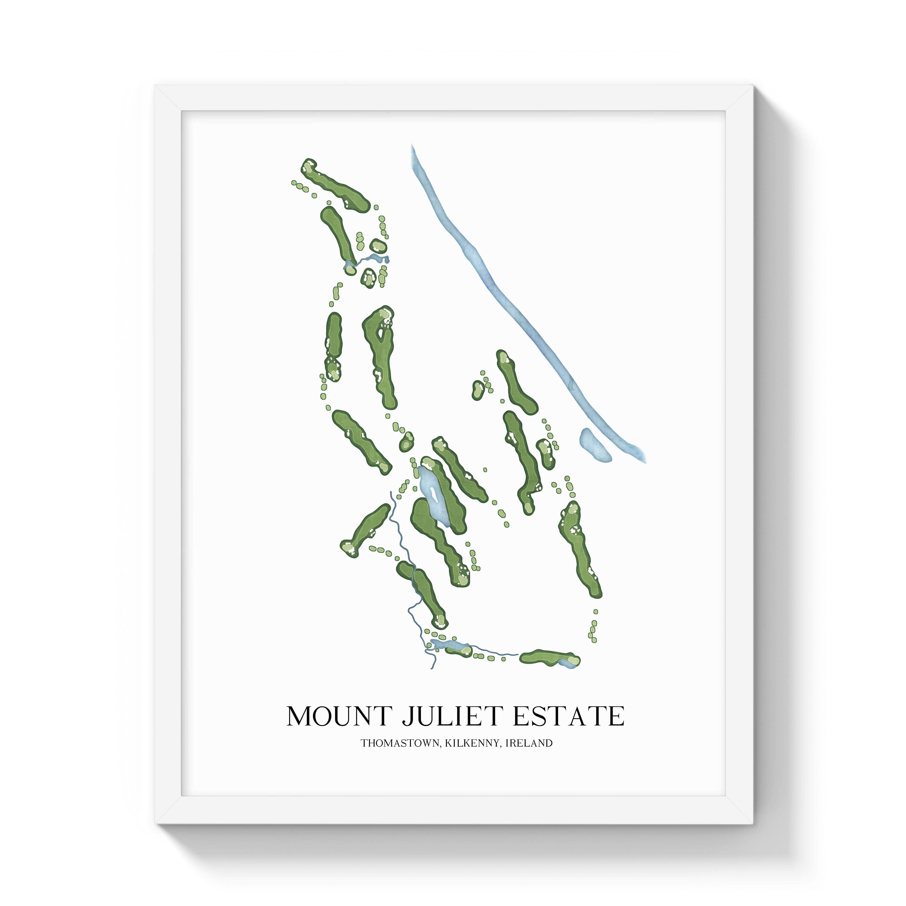 The 19th Hole Golf Shop - Golf Course Prints -  Mount Juliet Estate Golf Course Map Golf Map