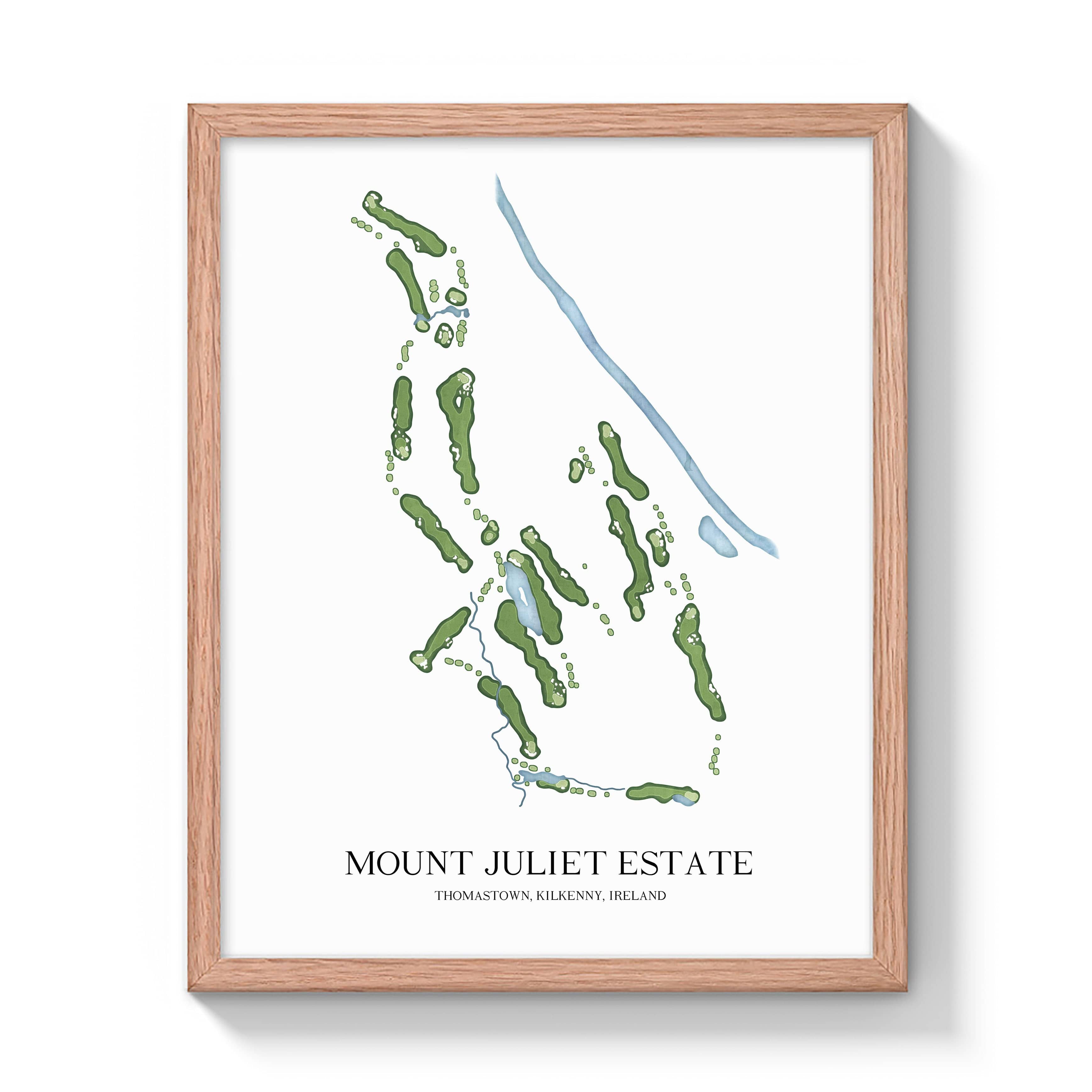 The 19th Hole Golf Shop - Golf Course Prints -  Mount Juliet Estate Golf Course Map Golf Map