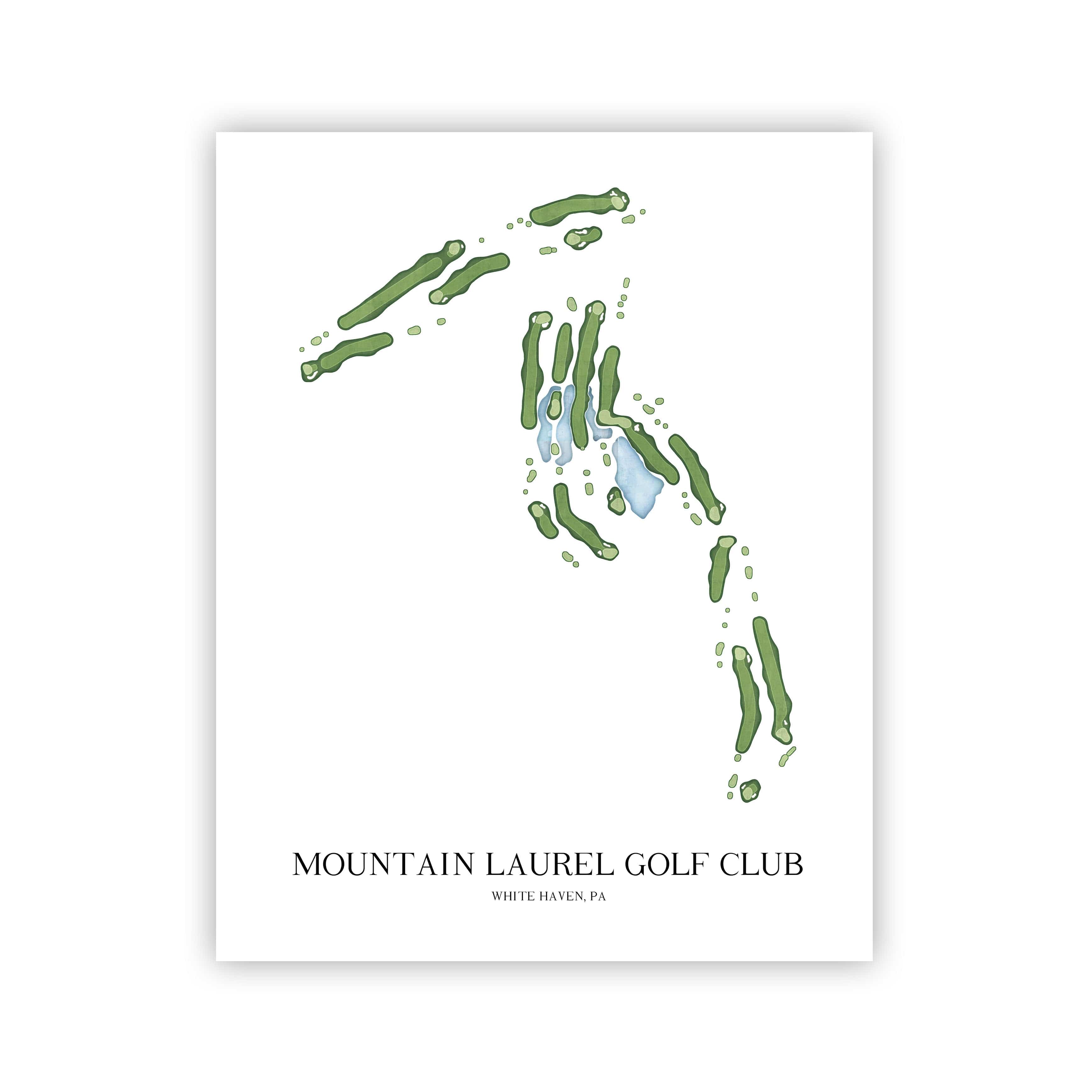 The 19th Hole Golf Shop - Golf Course Prints -  Mountain Laurel Golf Club Golf Course Map Golf Map