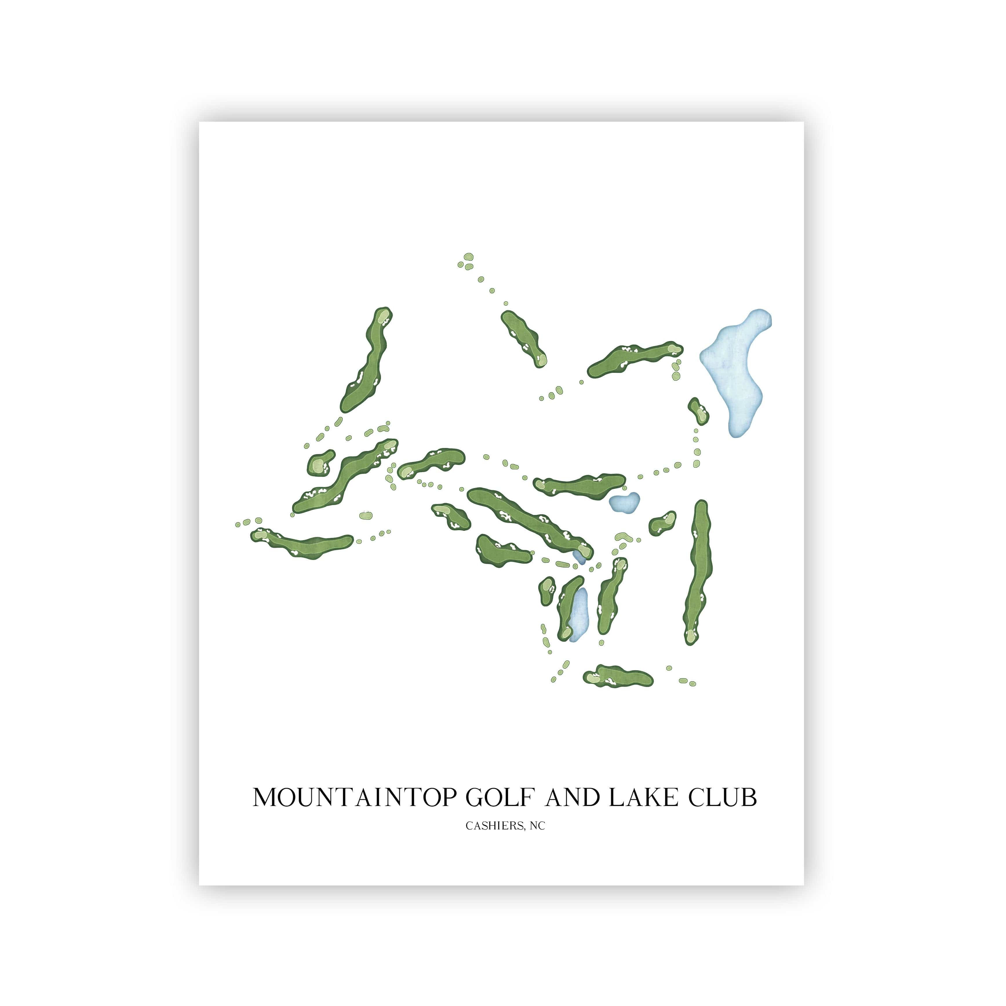 The 19th Hole Golf Shop - Golf Course Prints -  Mountaintop Golf and Lake Club Golf Course Map Golf Map