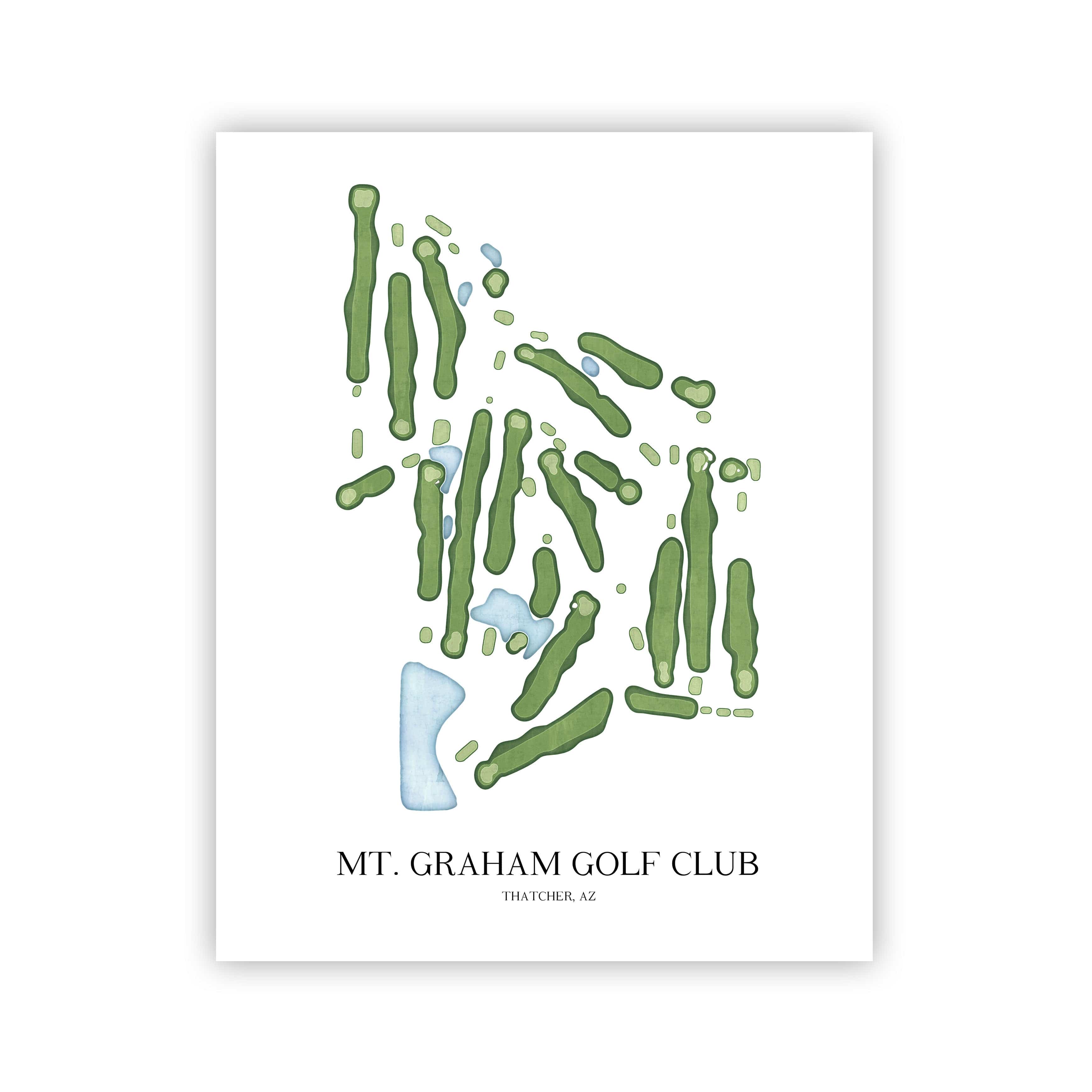 The 19th Hole Golf Shop - Golf Course Prints -  Mt. Graham Golf Club Golf Course Map Golf Map