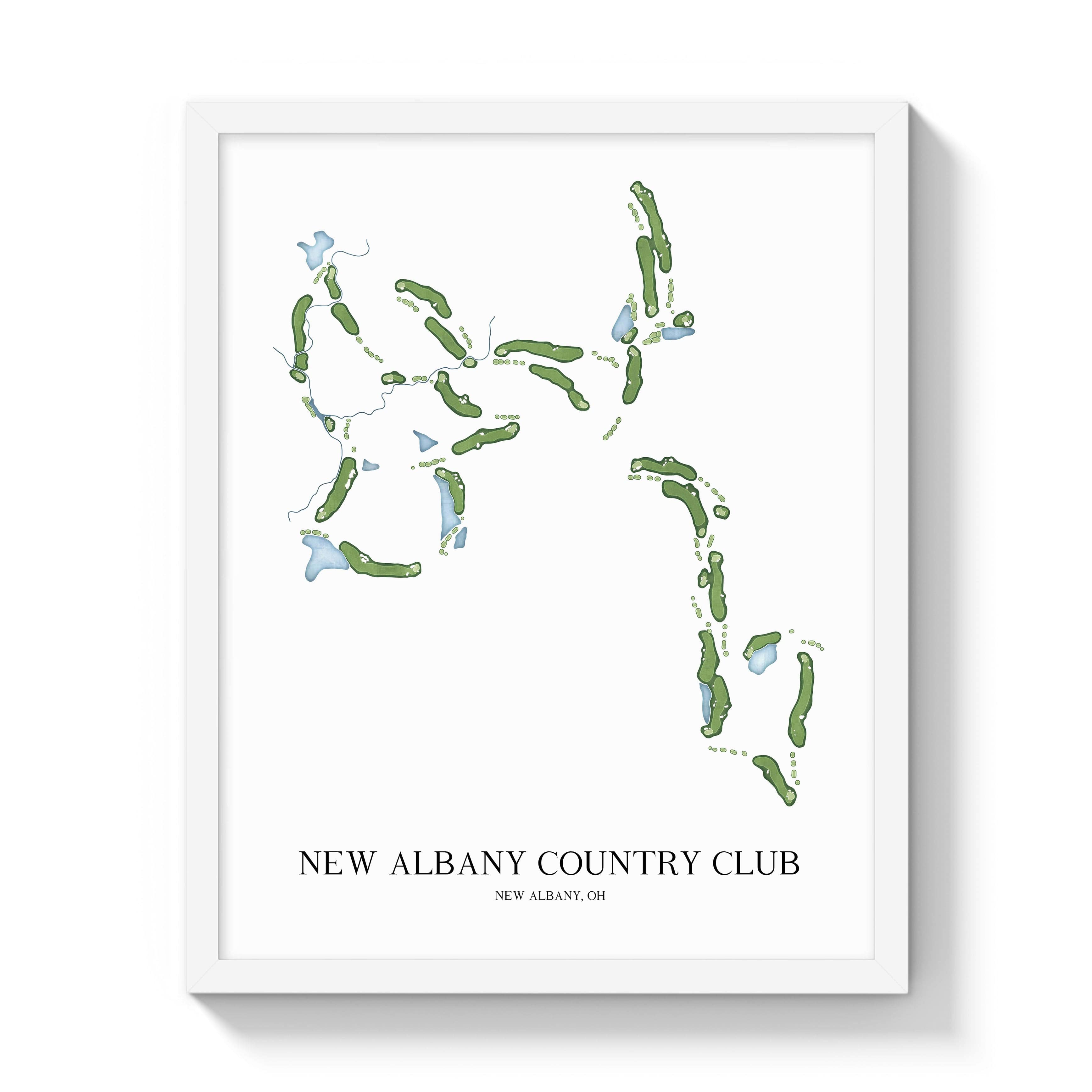 The 19th Hole Golf Shop - Golf Course Prints -  New Albany Country Club Golf Course Map Golf Map