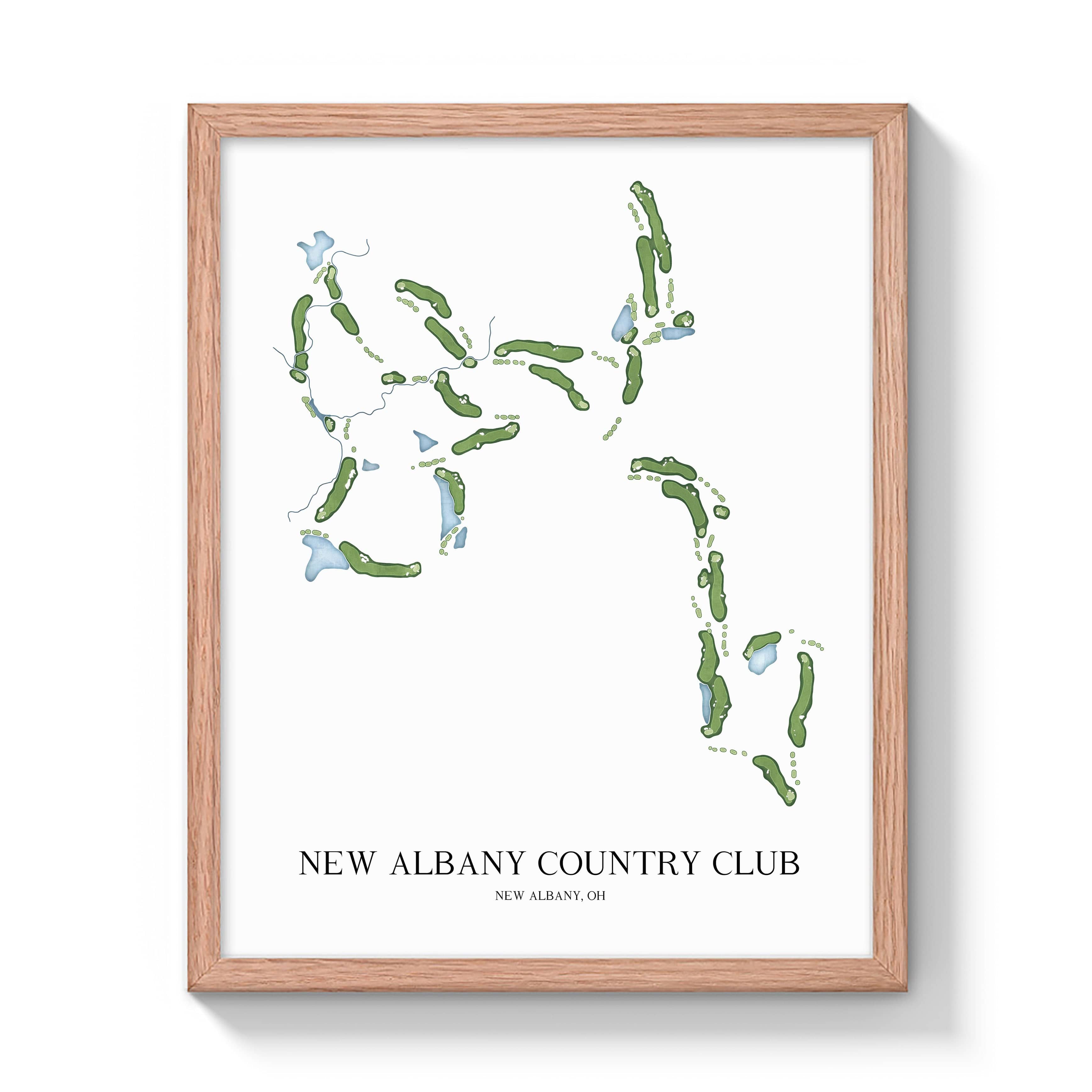 The 19th Hole Golf Shop - Golf Course Prints -  New Albany Country Club Golf Course Map Golf Map