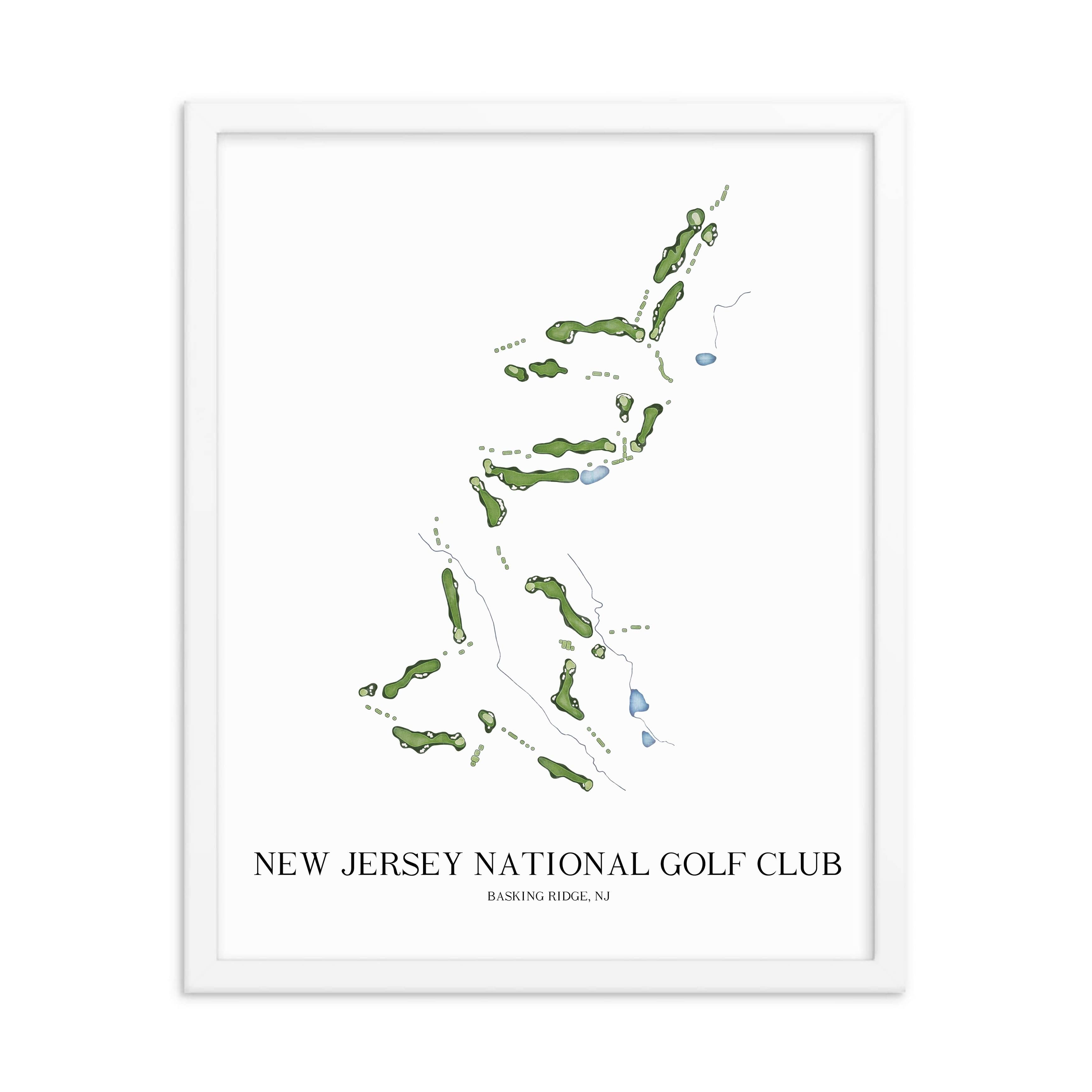 The 19th Hole Golf Shop - Golf Course Prints -  New Jersey National Golf Club Golf Course Map Golf Map