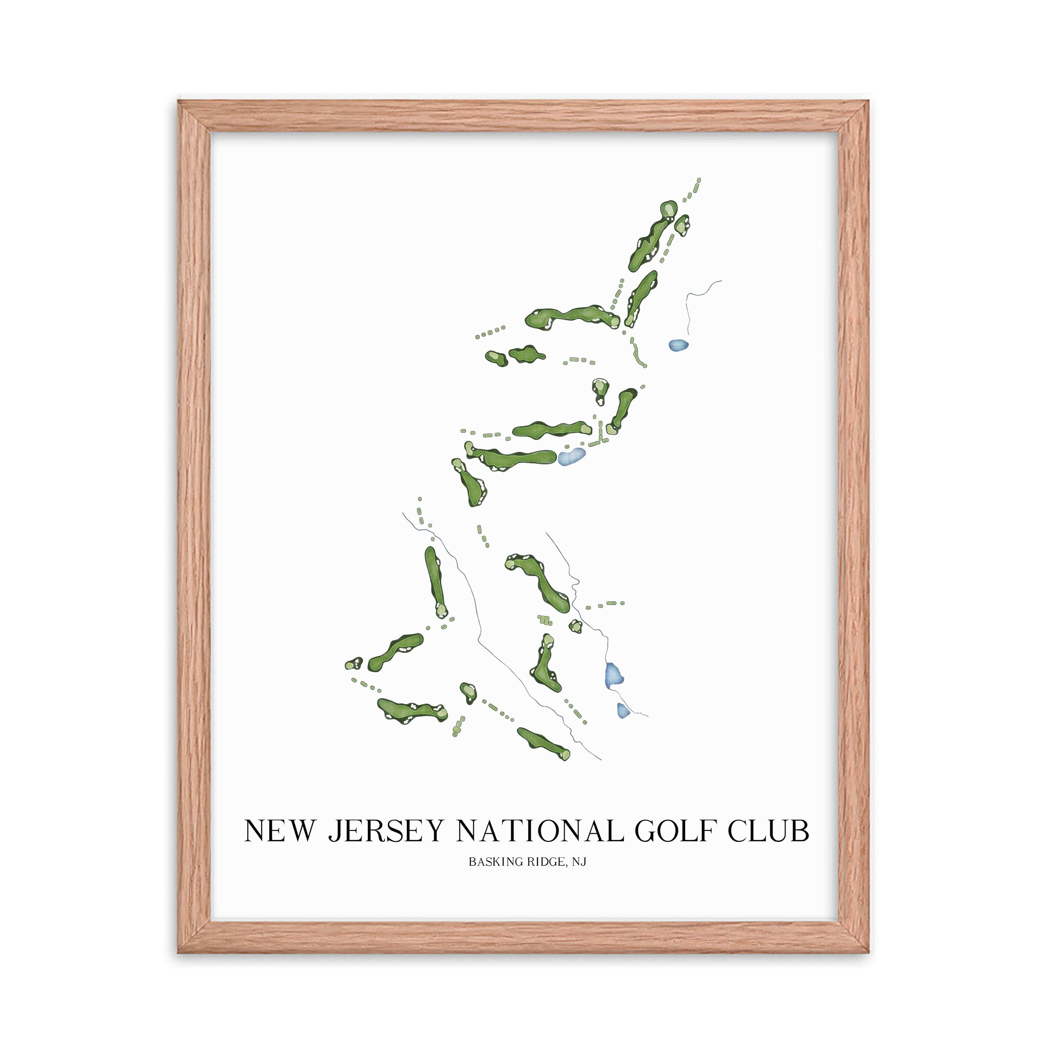 The 19th Hole Golf Shop - Golf Course Prints -  New Jersey National Golf Club Golf Course Map Golf Map