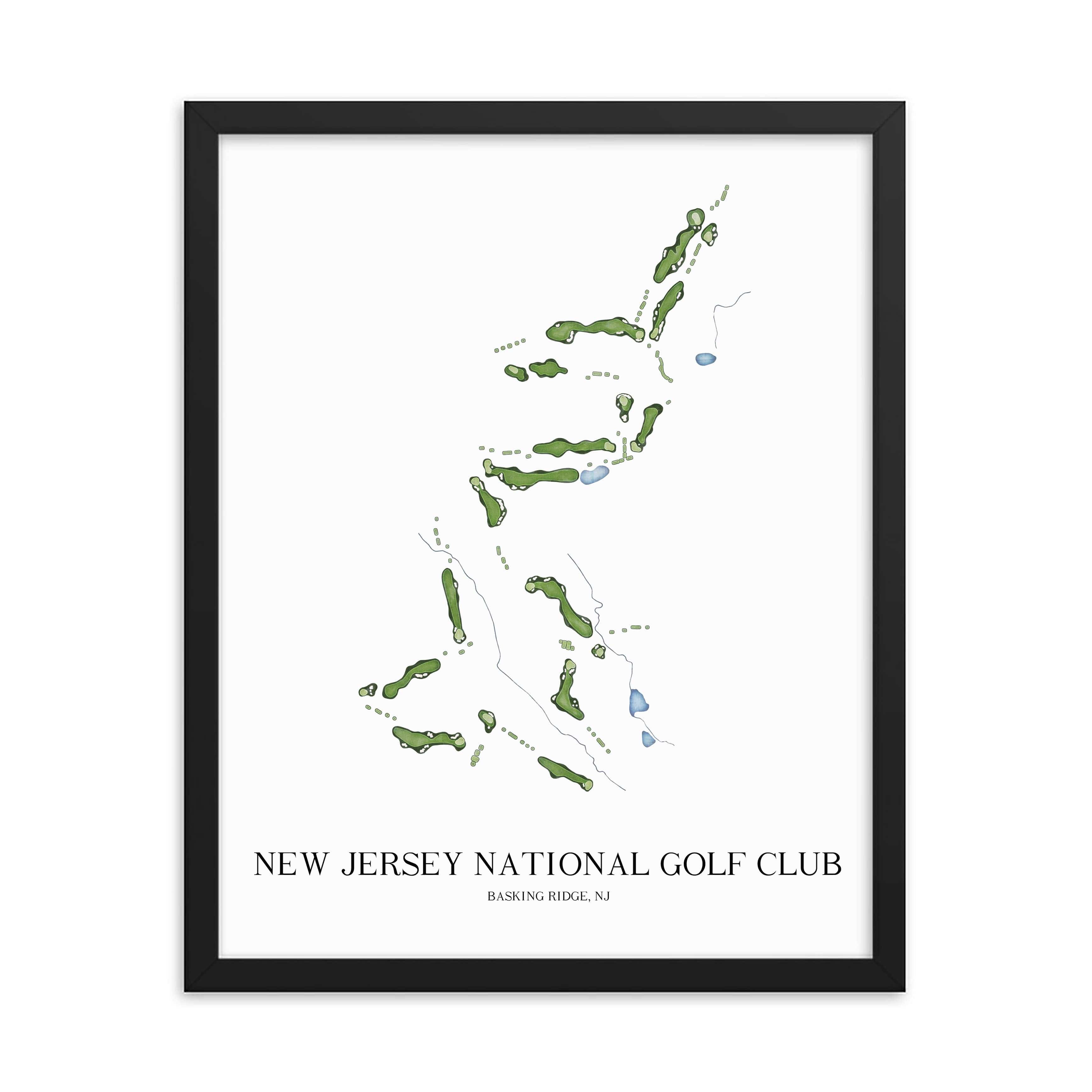 The 19th Hole Golf Shop - Golf Course Prints -  New Jersey National Golf Club Golf Course Map Golf Map