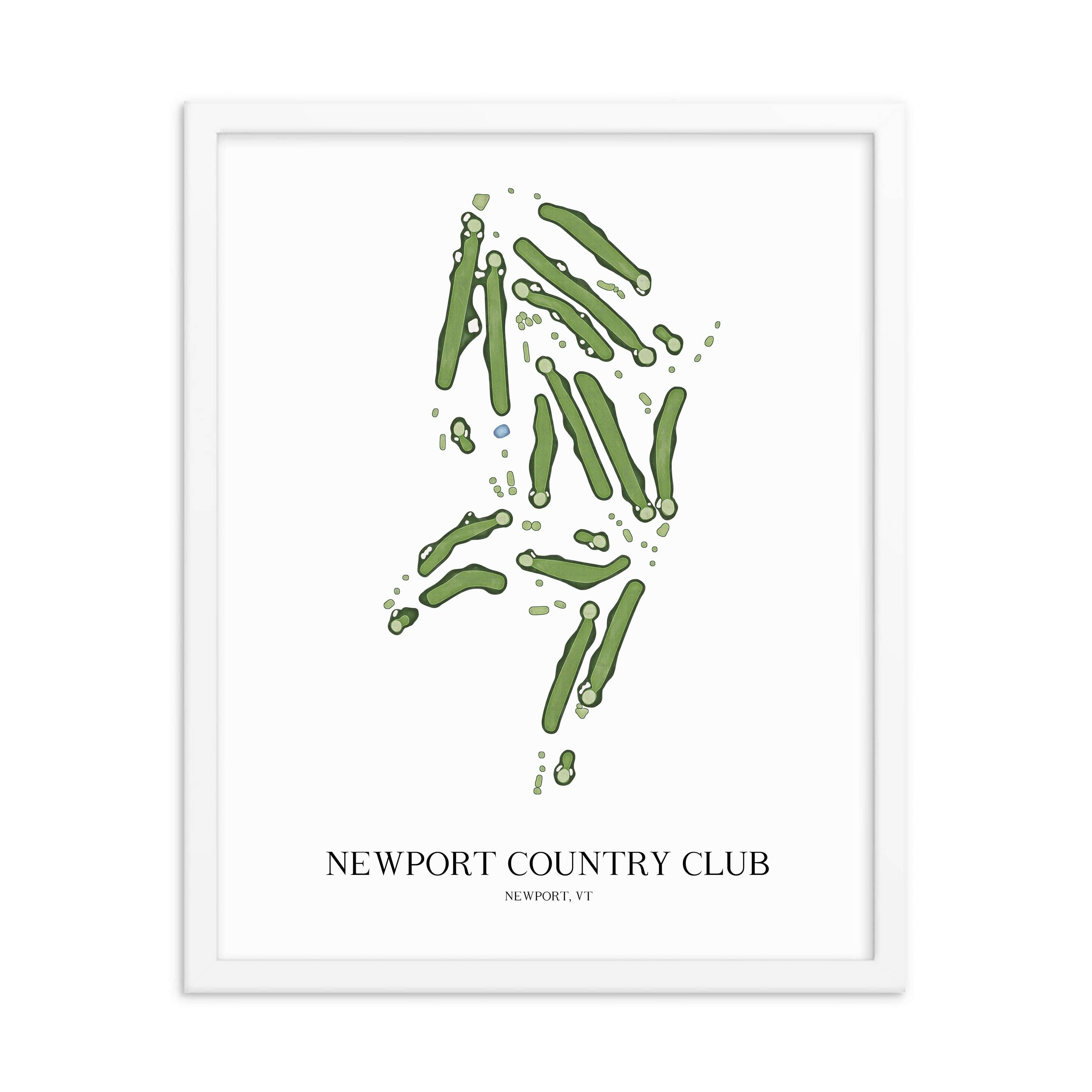 The 19th Hole Golf Shop - Golf Course Prints -  Newport Country Club Golf Course Map Golf Map