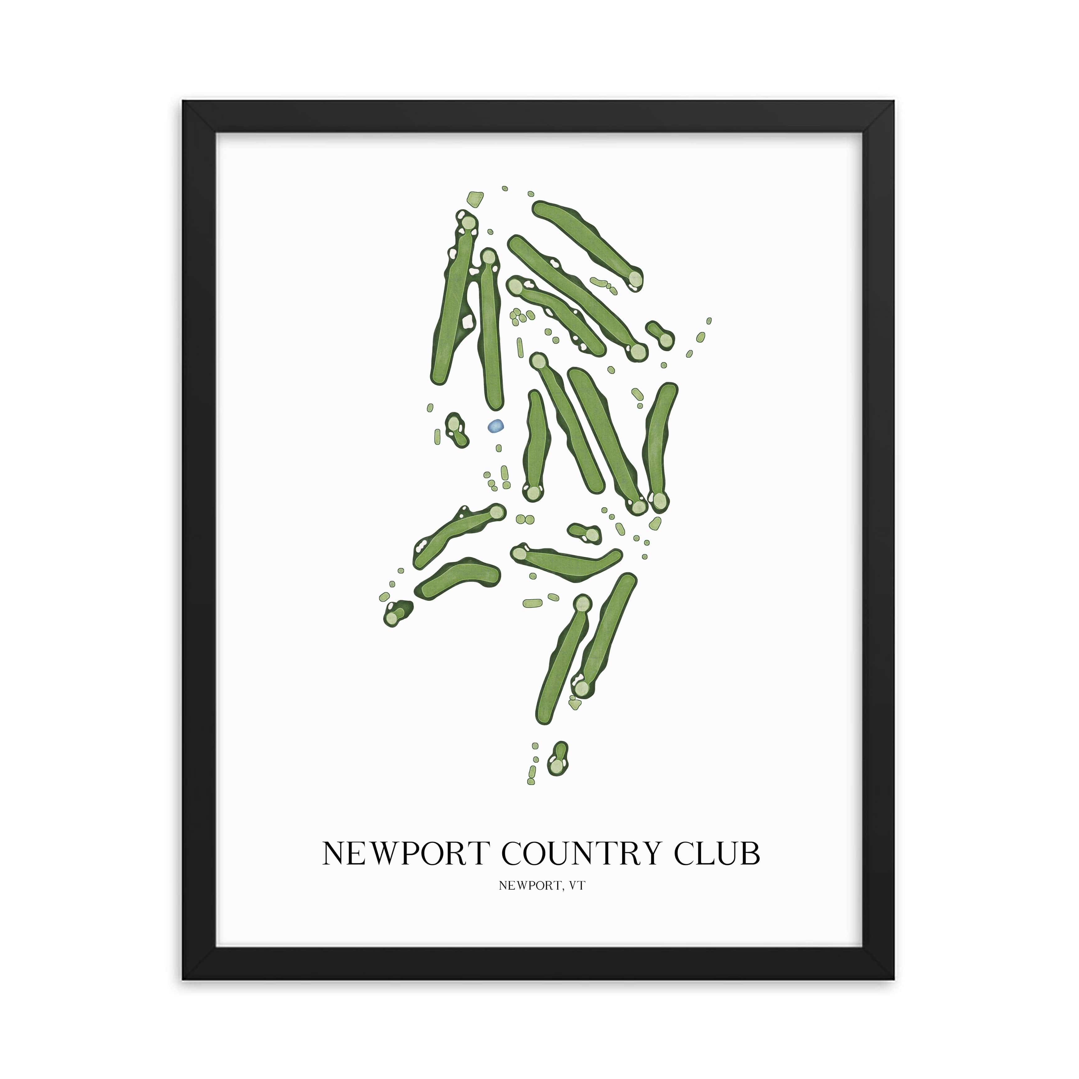 The 19th Hole Golf Shop - Golf Course Prints -  Newport Country Club Golf Course Map Golf Map