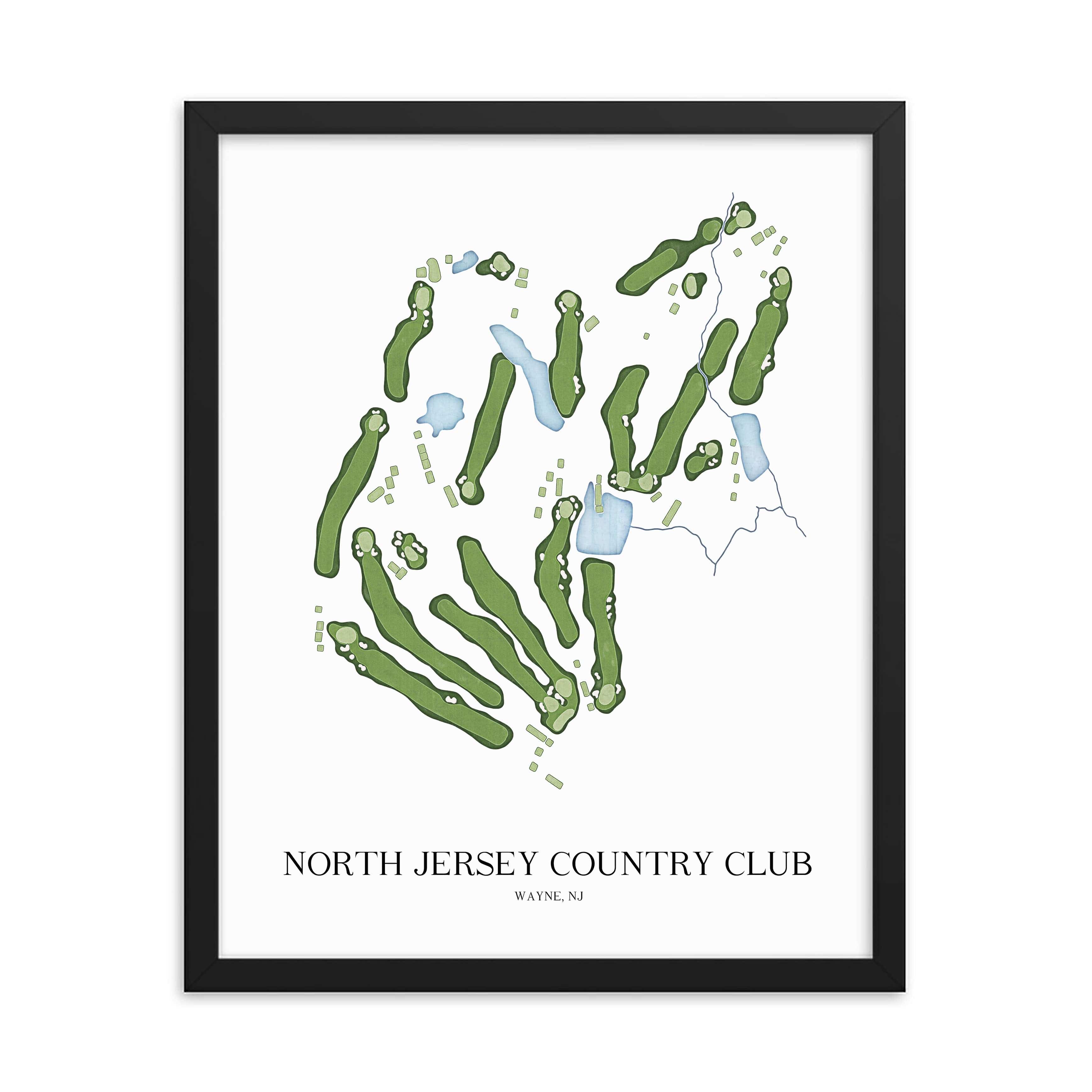 The 19th Hole Golf Shop - Golf Course Prints -  North Jersey Country Club Golf Course Map Golf Map