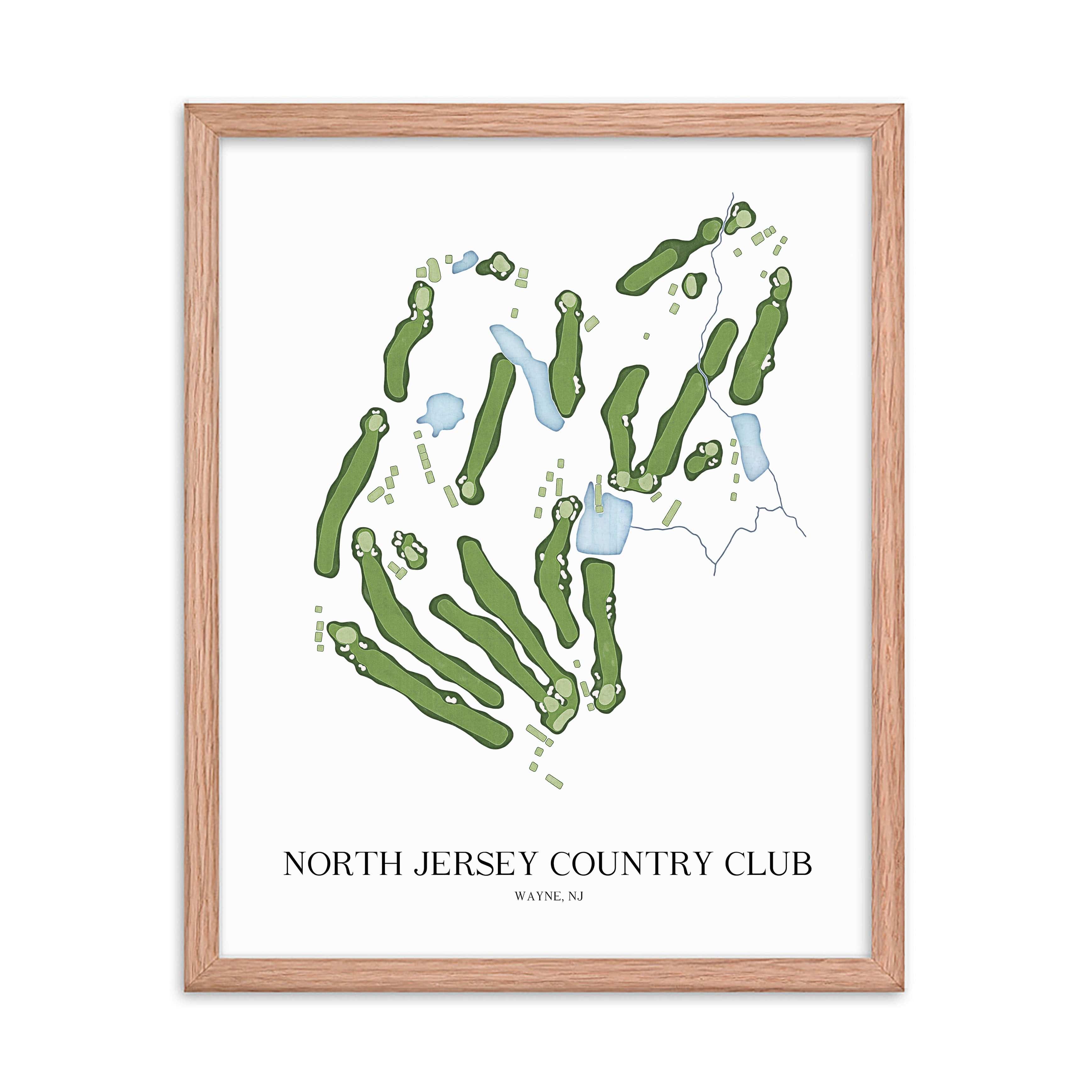 The 19th Hole Golf Shop - Golf Course Prints -  North Jersey Country Club Golf Course Map Golf Map