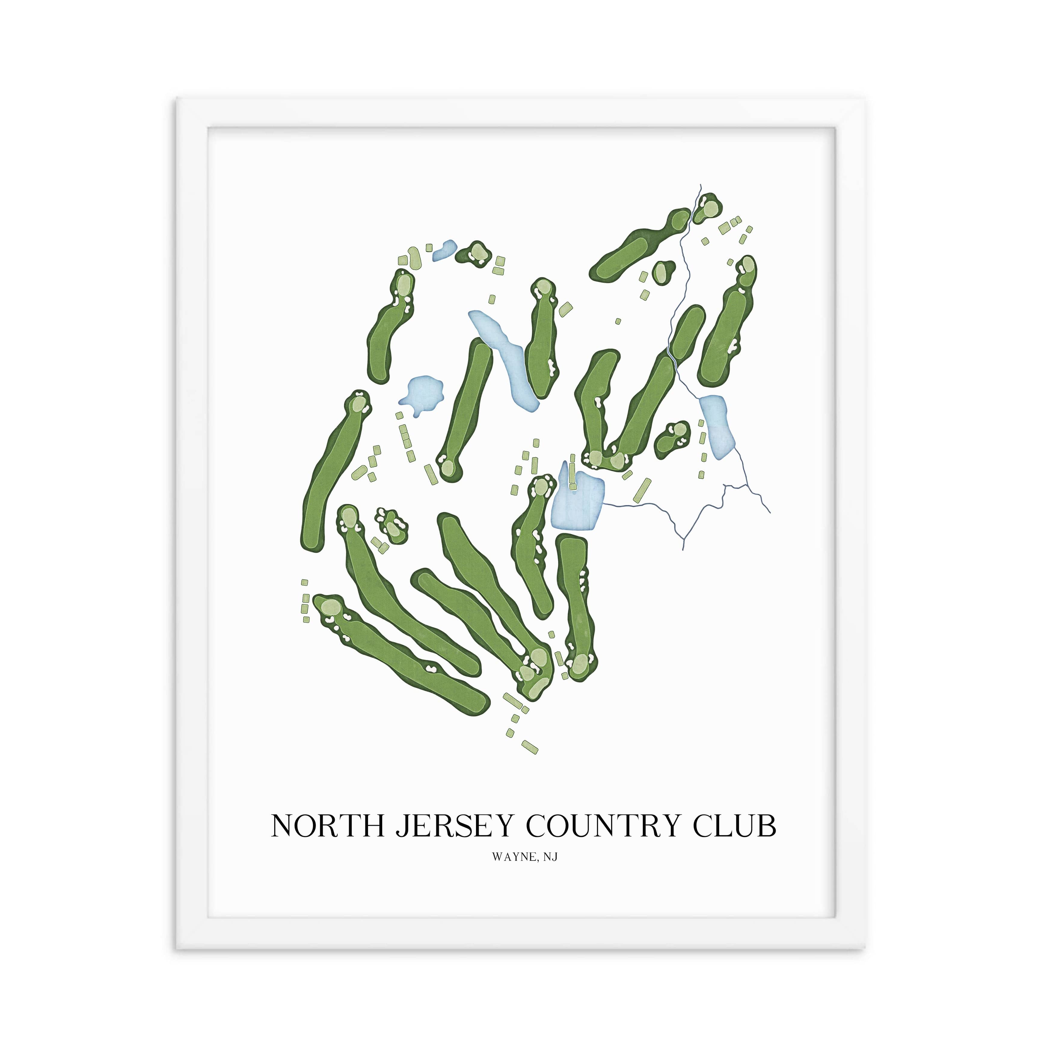 The 19th Hole Golf Shop - Golf Course Prints -  North Jersey Country Club Golf Course Map Golf Map