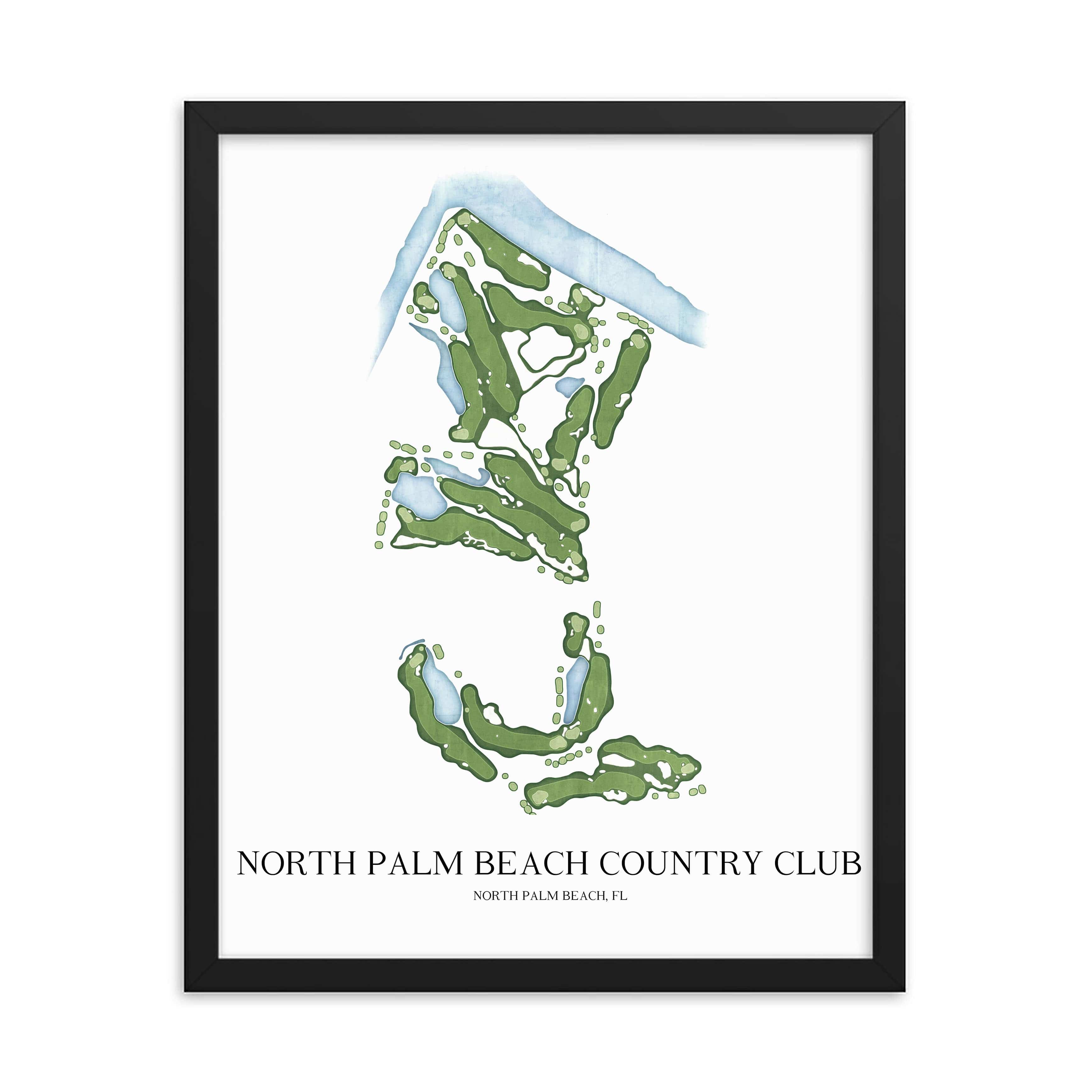 The 19th Hole Golf Shop - Golf Course Prints -  North Palm Beach Country Club Golf Course Map Golf Map