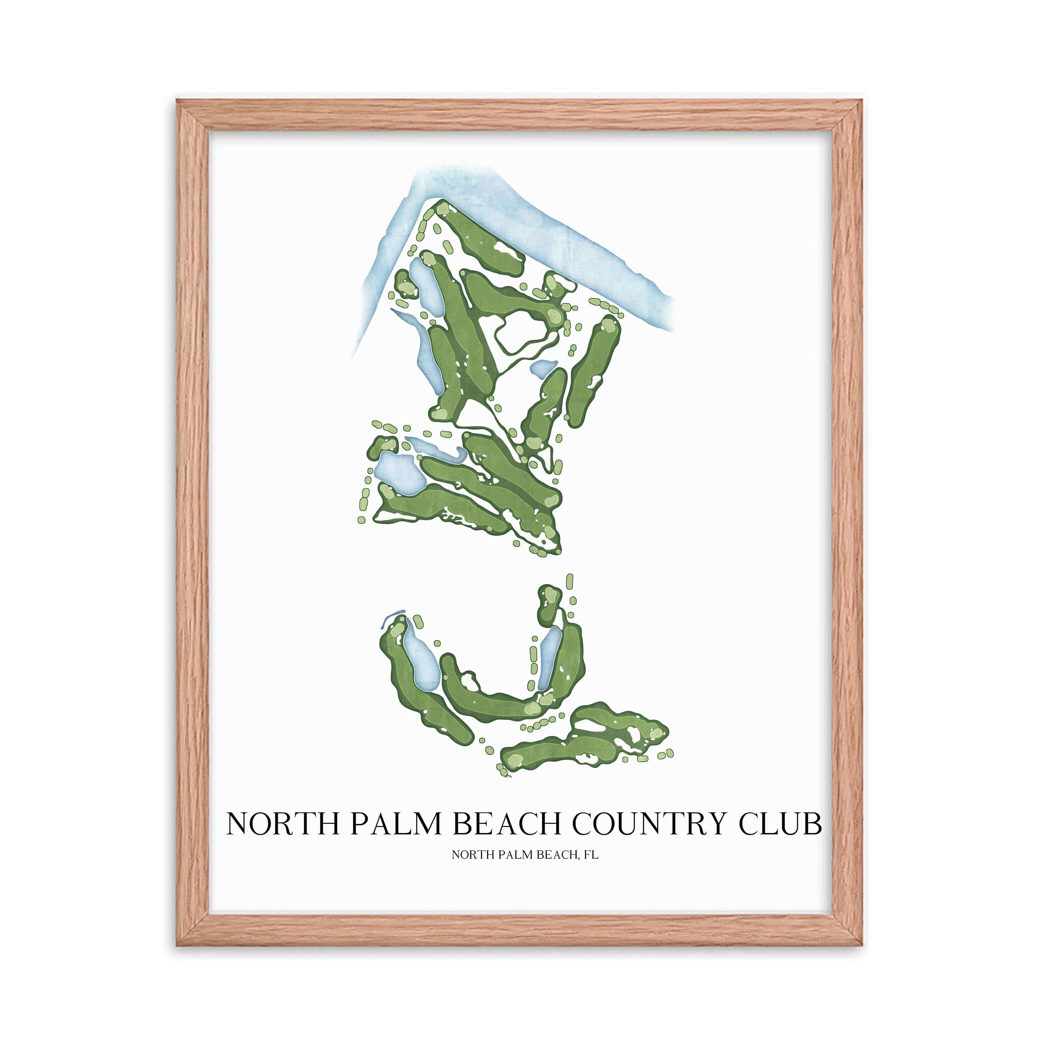 The 19th Hole Golf Shop - Golf Course Prints -  North Palm Beach Country Club Golf Course Map Golf Map