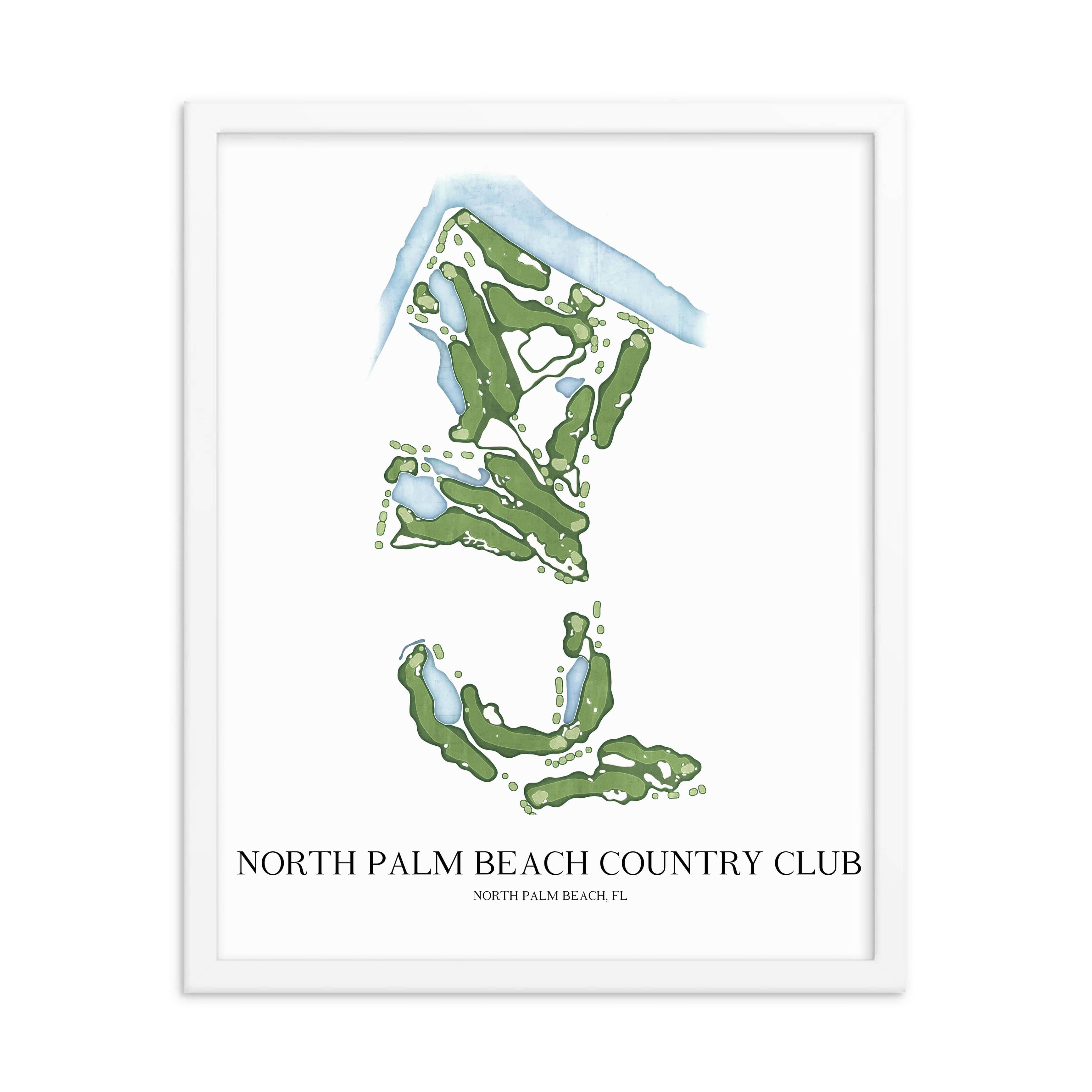 The 19th Hole Golf Shop - Golf Course Prints -  North Palm Beach Country Club Golf Course Map Golf Map