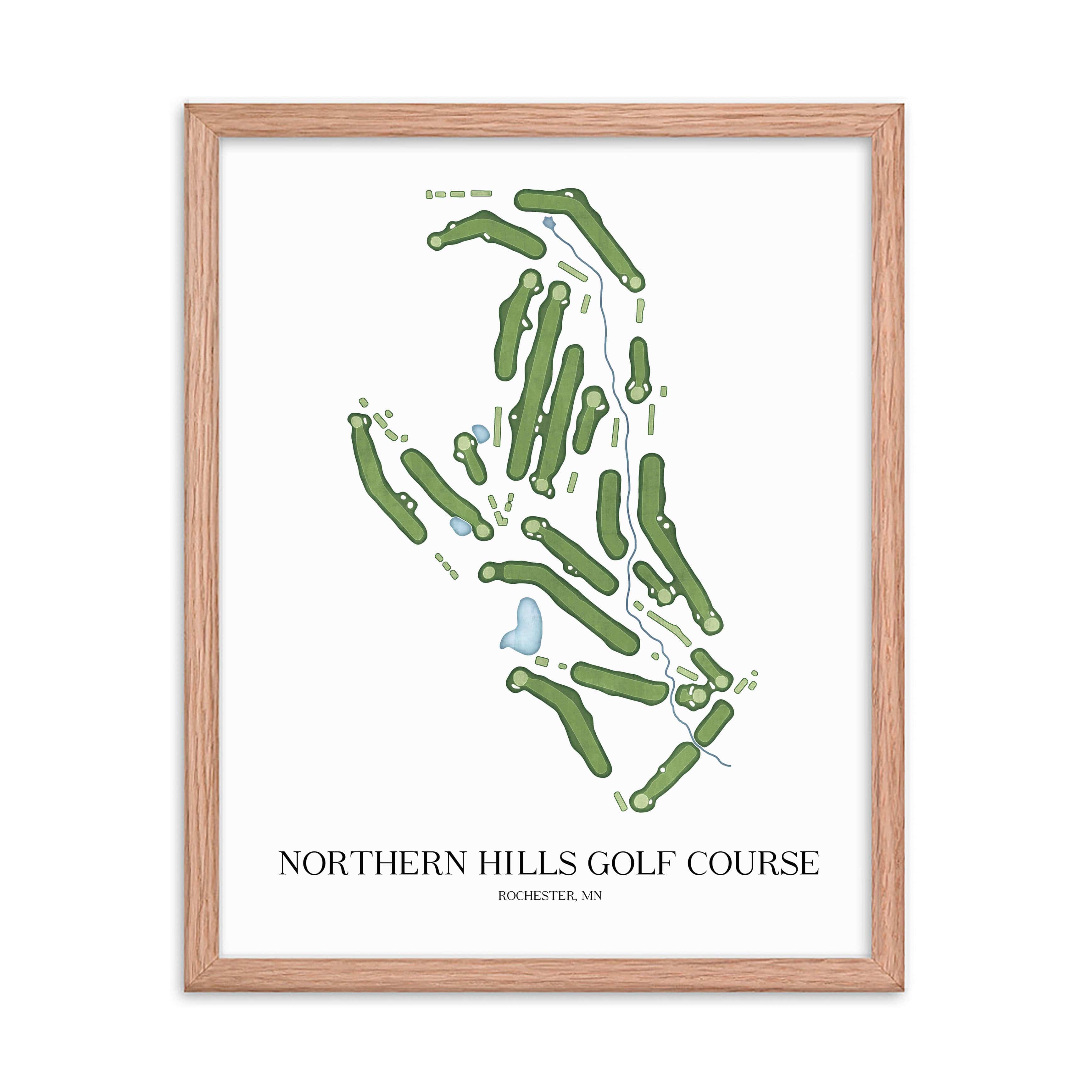 The 19th Hole Golf Shop - Golf Course Prints -  Northern Hills Golf Course Golf Course Map Golf Map