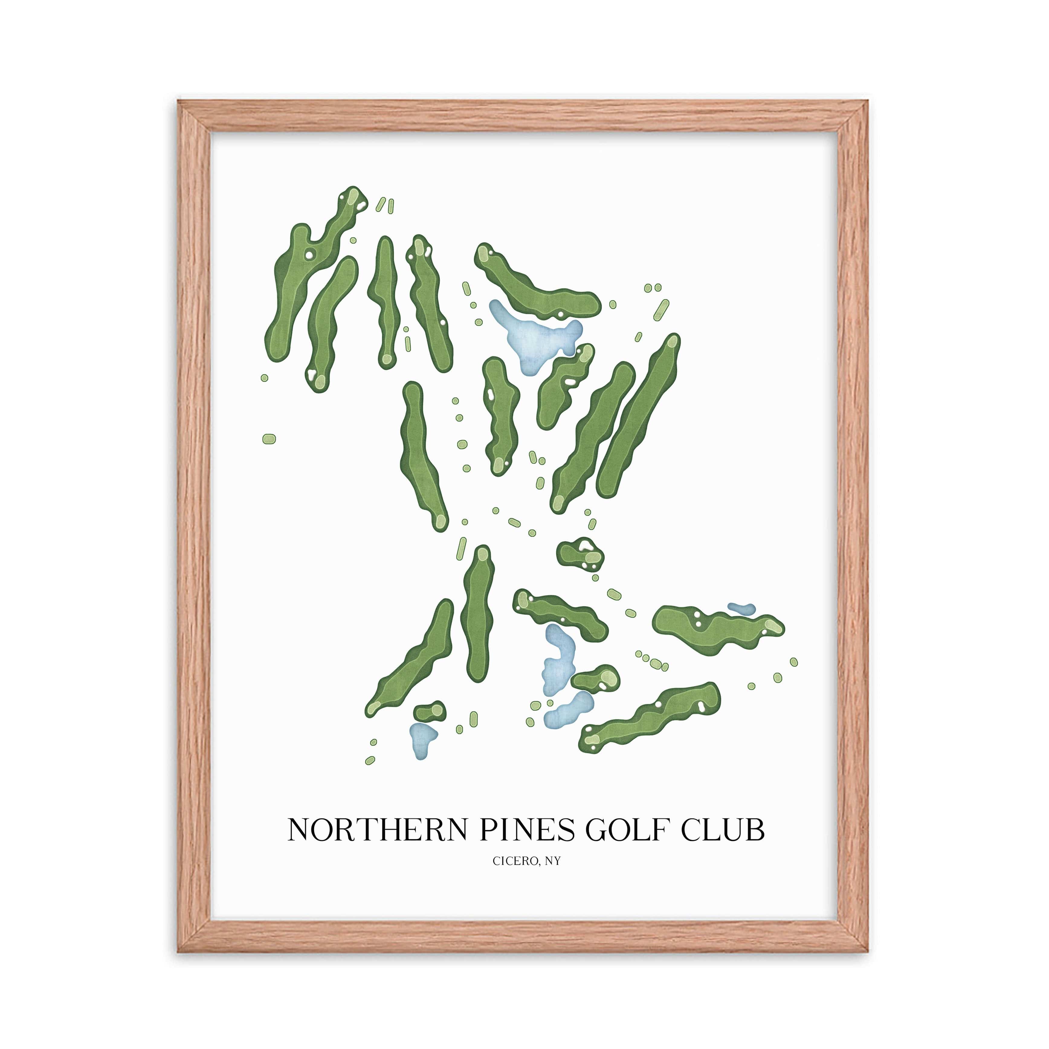 The 19th Hole Golf Shop - Golf Course Prints -  Northern Pines Golf Club Golf Course Map Golf Map