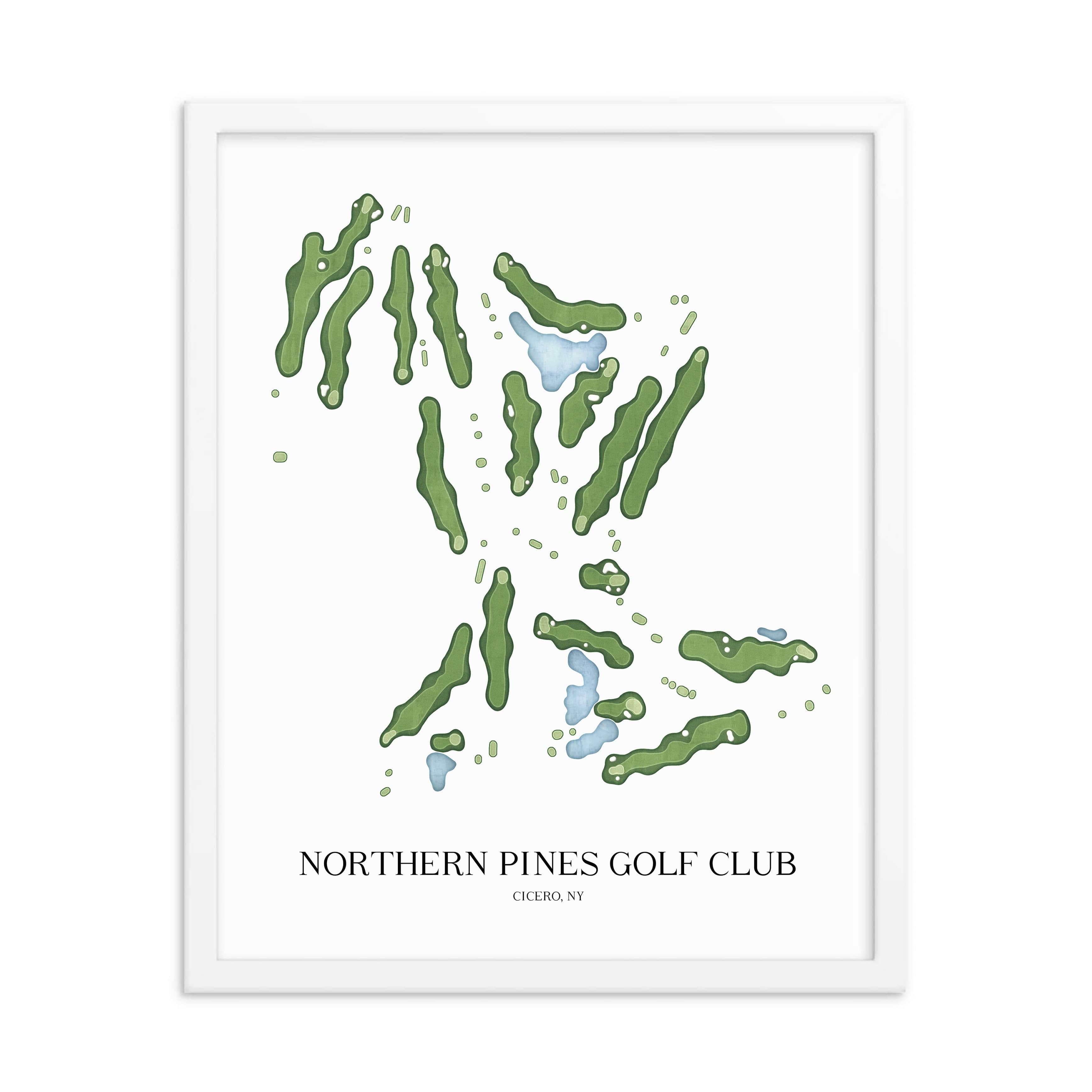 The 19th Hole Golf Shop - Golf Course Prints -  Northern Pines Golf Club Golf Course Map Golf Map