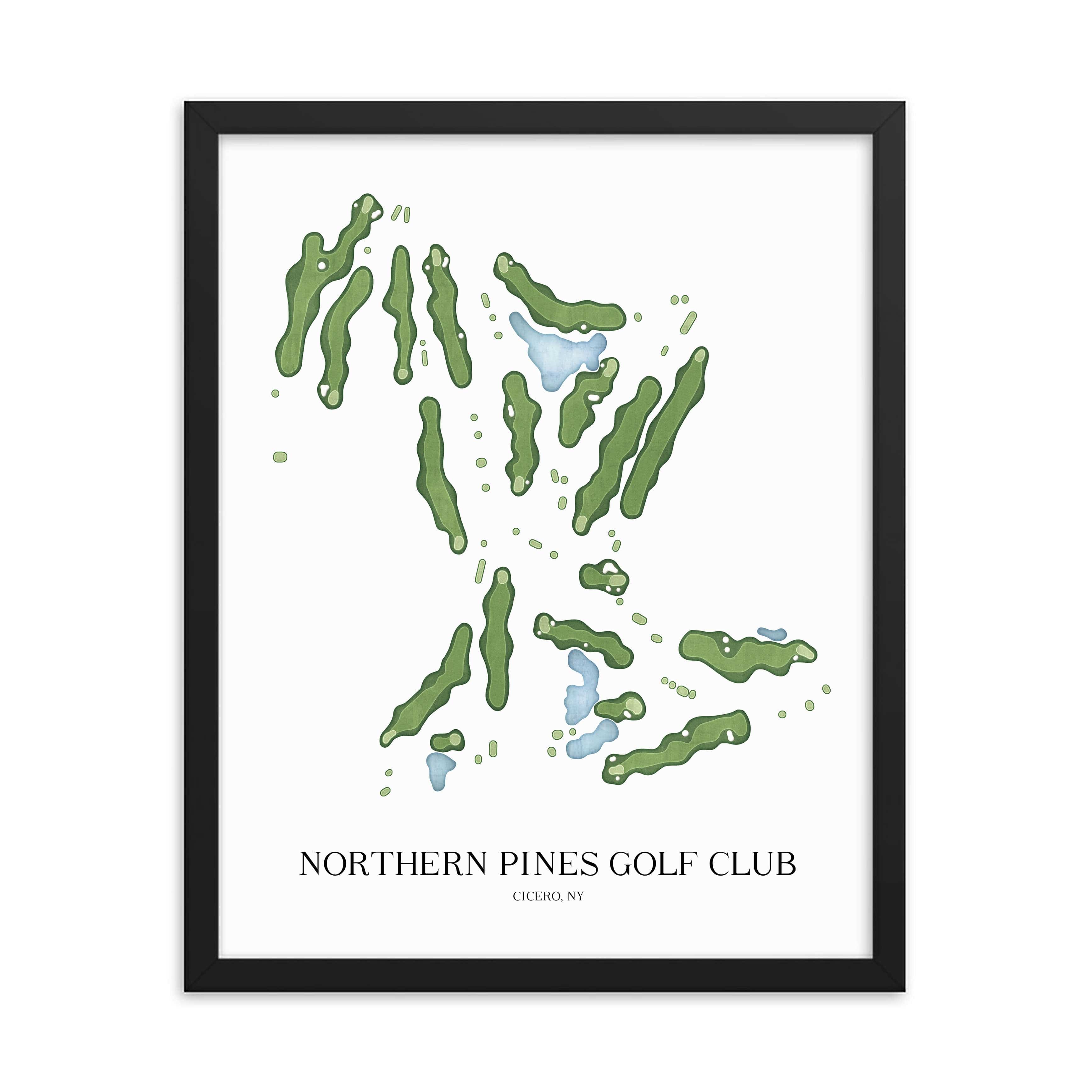 The 19th Hole Golf Shop - Golf Course Prints -  Northern Pines Golf Club Golf Course Map Golf Map