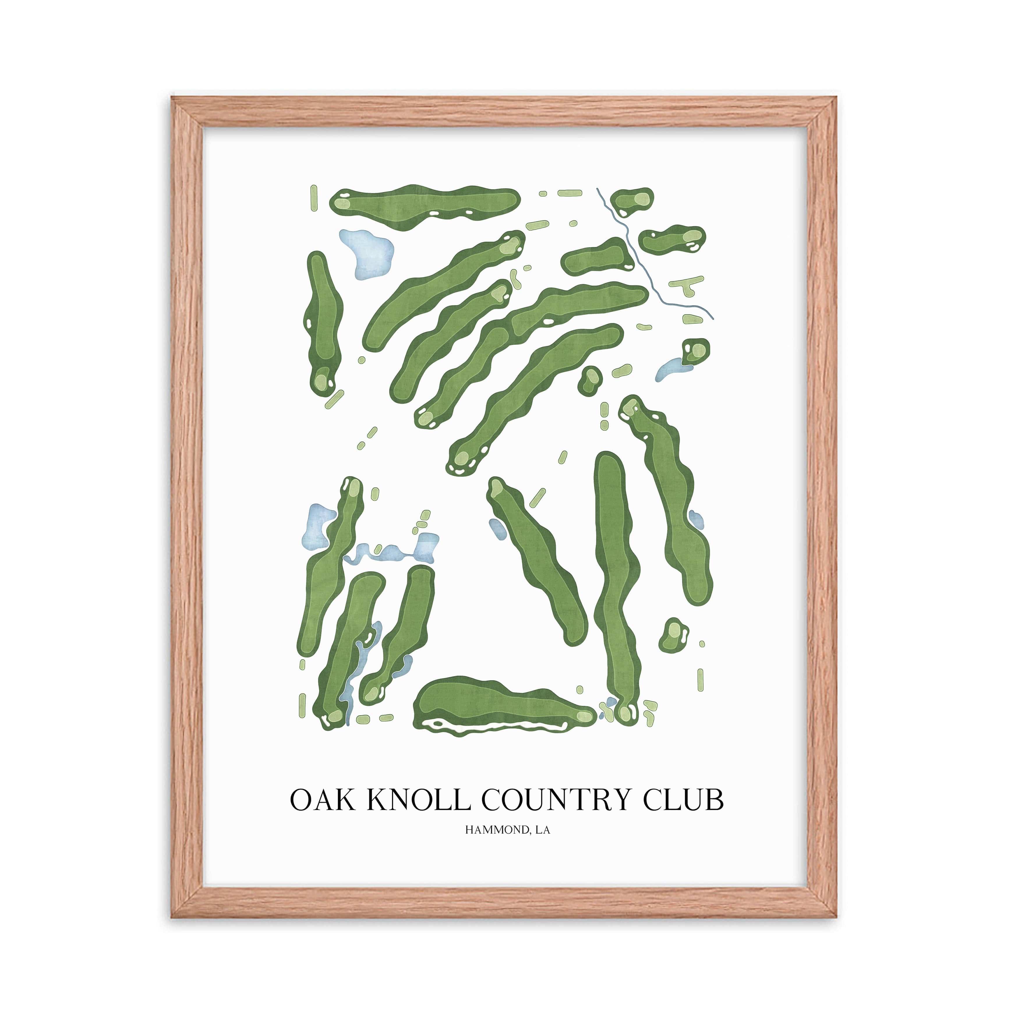 The 19th Hole Golf Shop - Golf Course Prints -  Oak Knoll Country Club Golf Course Map Golf Map