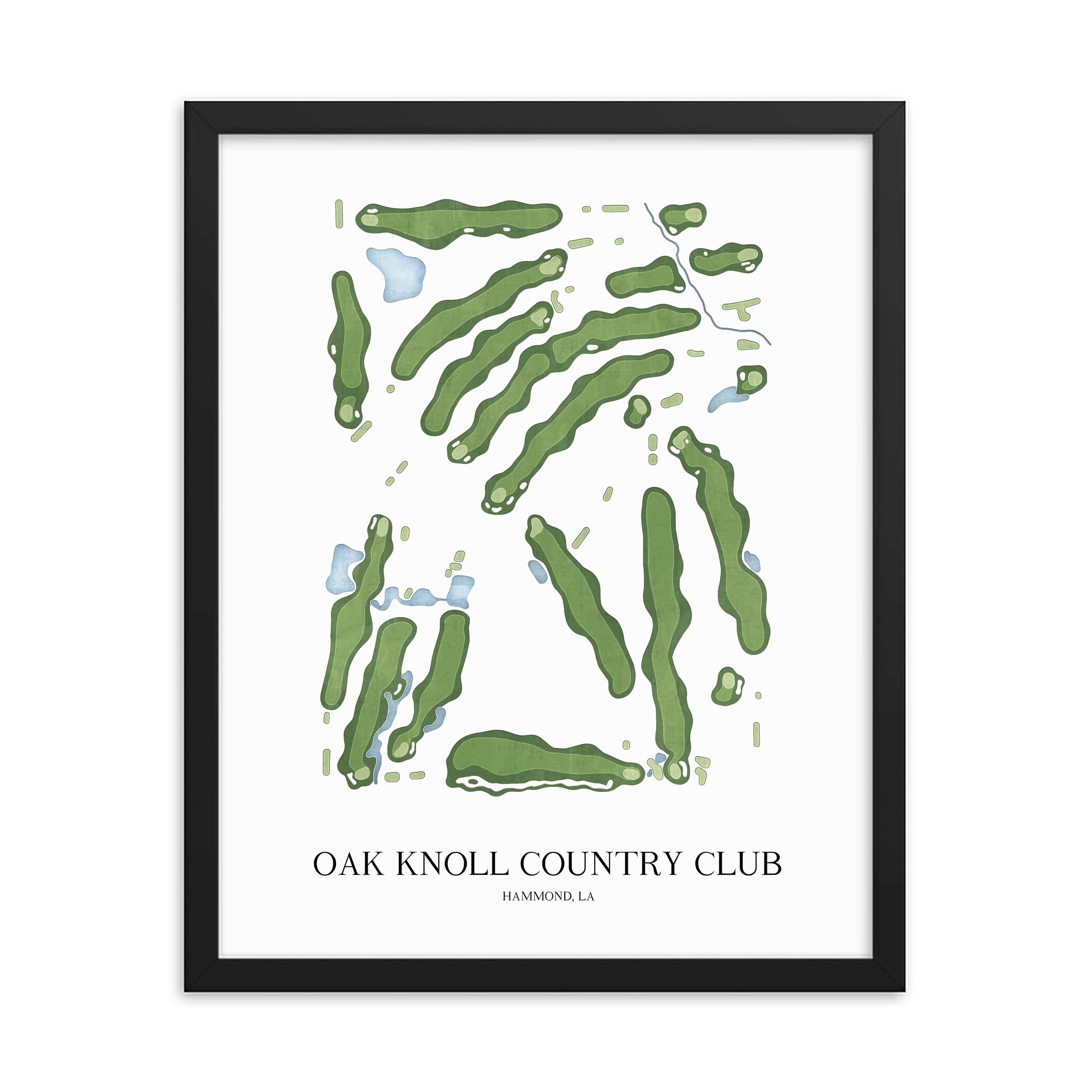 The 19th Hole Golf Shop - Golf Course Prints -  Oak Knoll Country Club Golf Course Map Golf Map