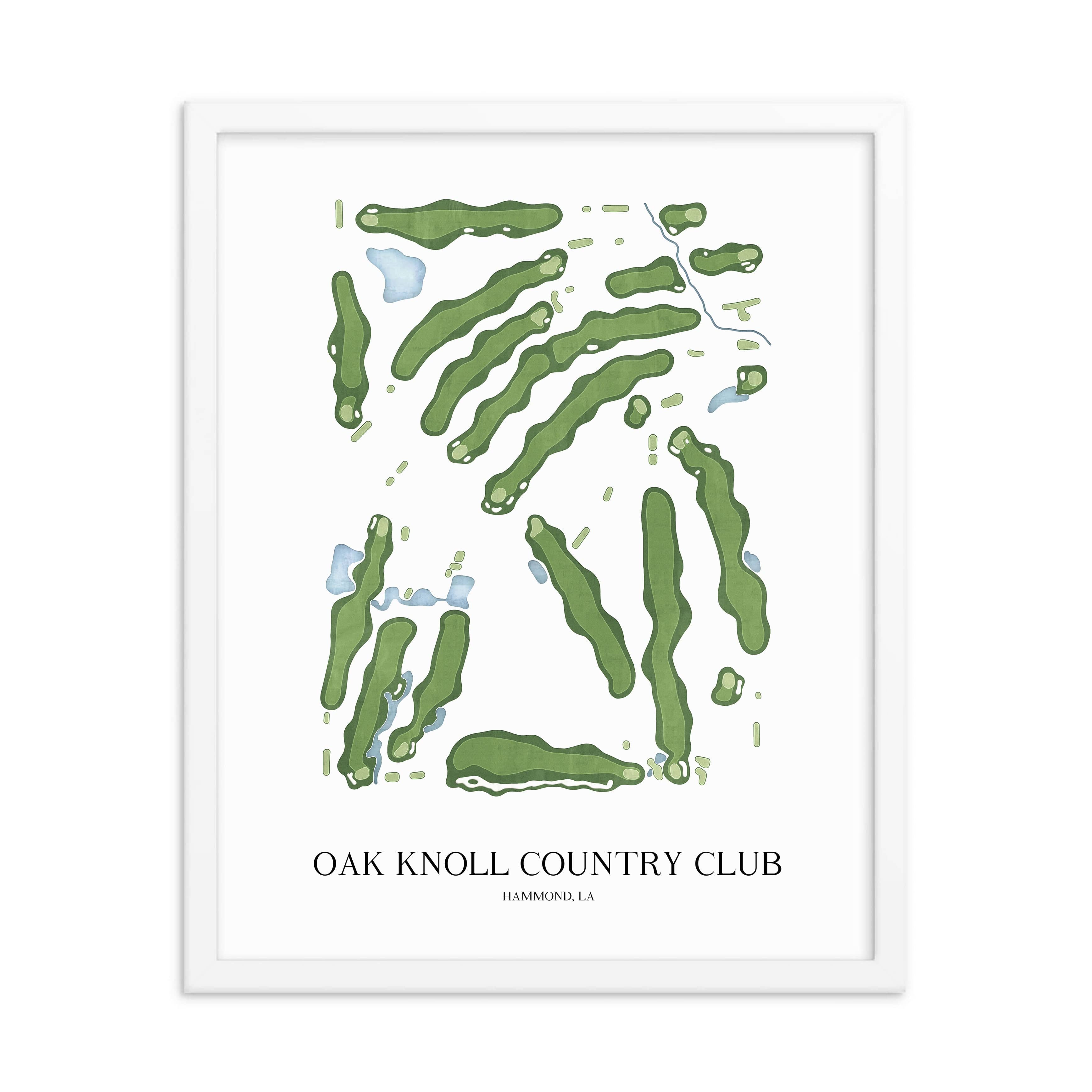 The 19th Hole Golf Shop - Golf Course Prints -  Oak Knoll Country Club Golf Course Map Golf Map