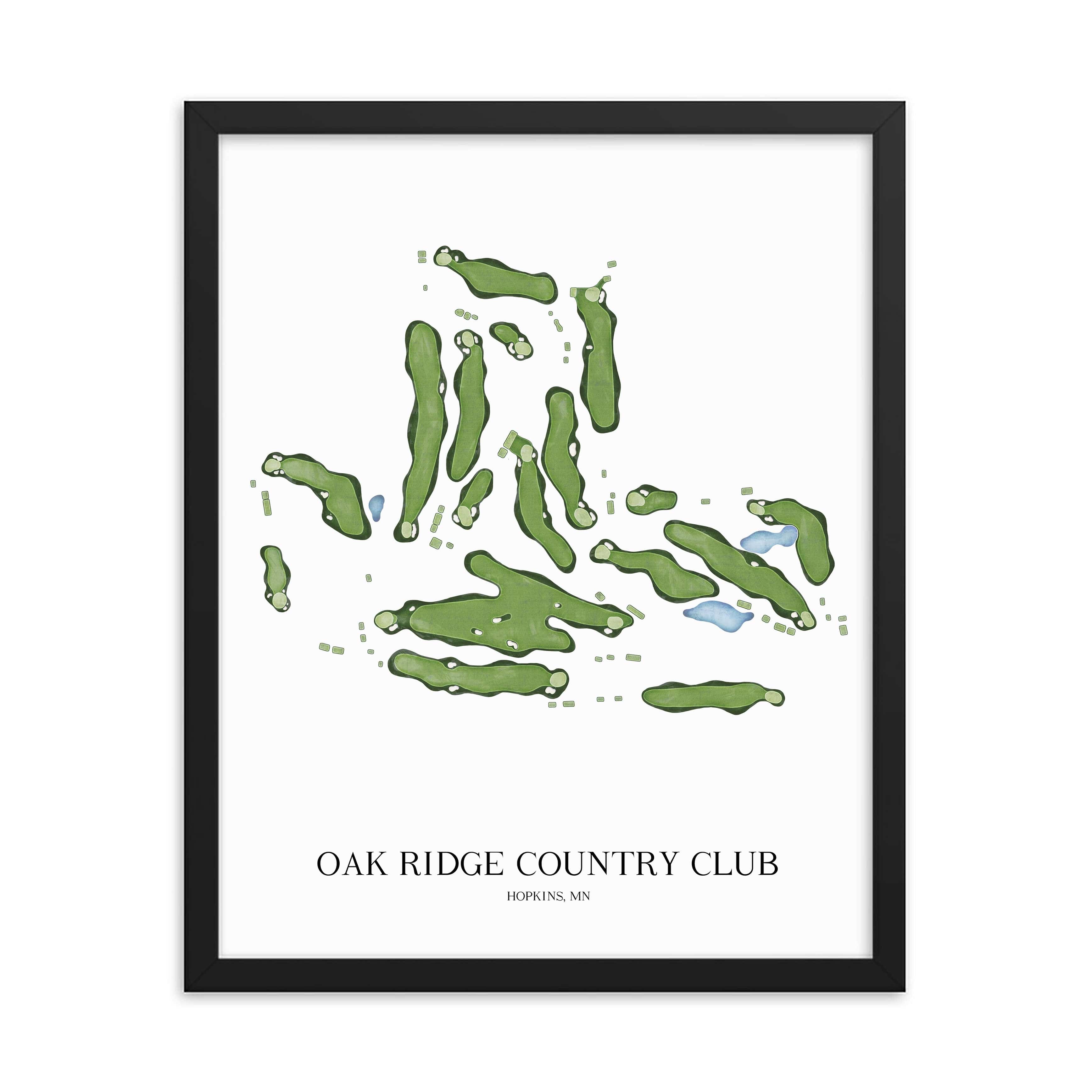 The 19th Hole Golf Shop - Golf Course Prints -  Oakridge Country Club Golf Course Map Golf Map