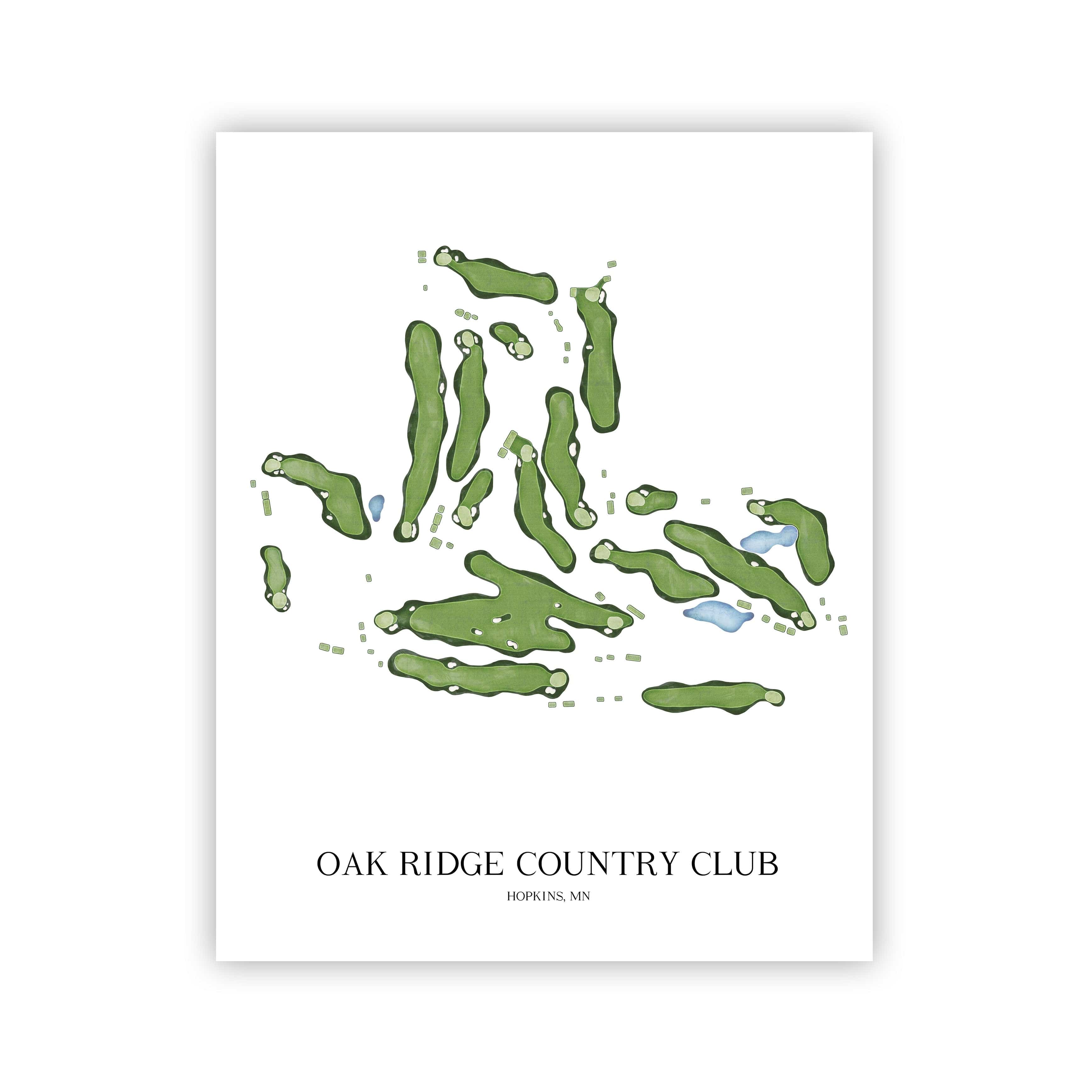 The 19th Hole Golf Shop - Golf Course Prints -  Oakridge Country Club Golf Course Map Golf Map