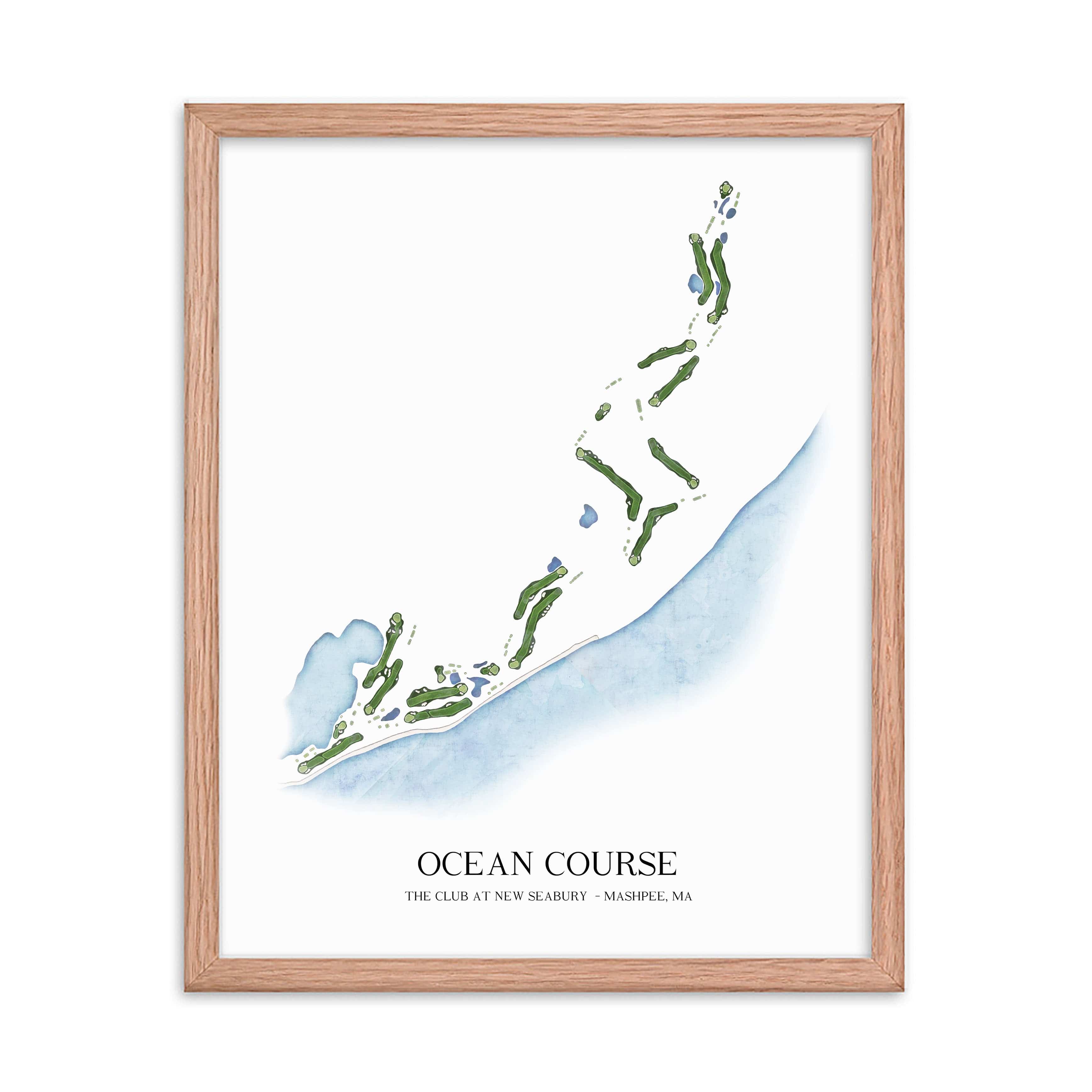 The 19th Hole Golf Shop - Golf Course Prints -  Ocean Course - New Seabury Golf Course Map Golf Map