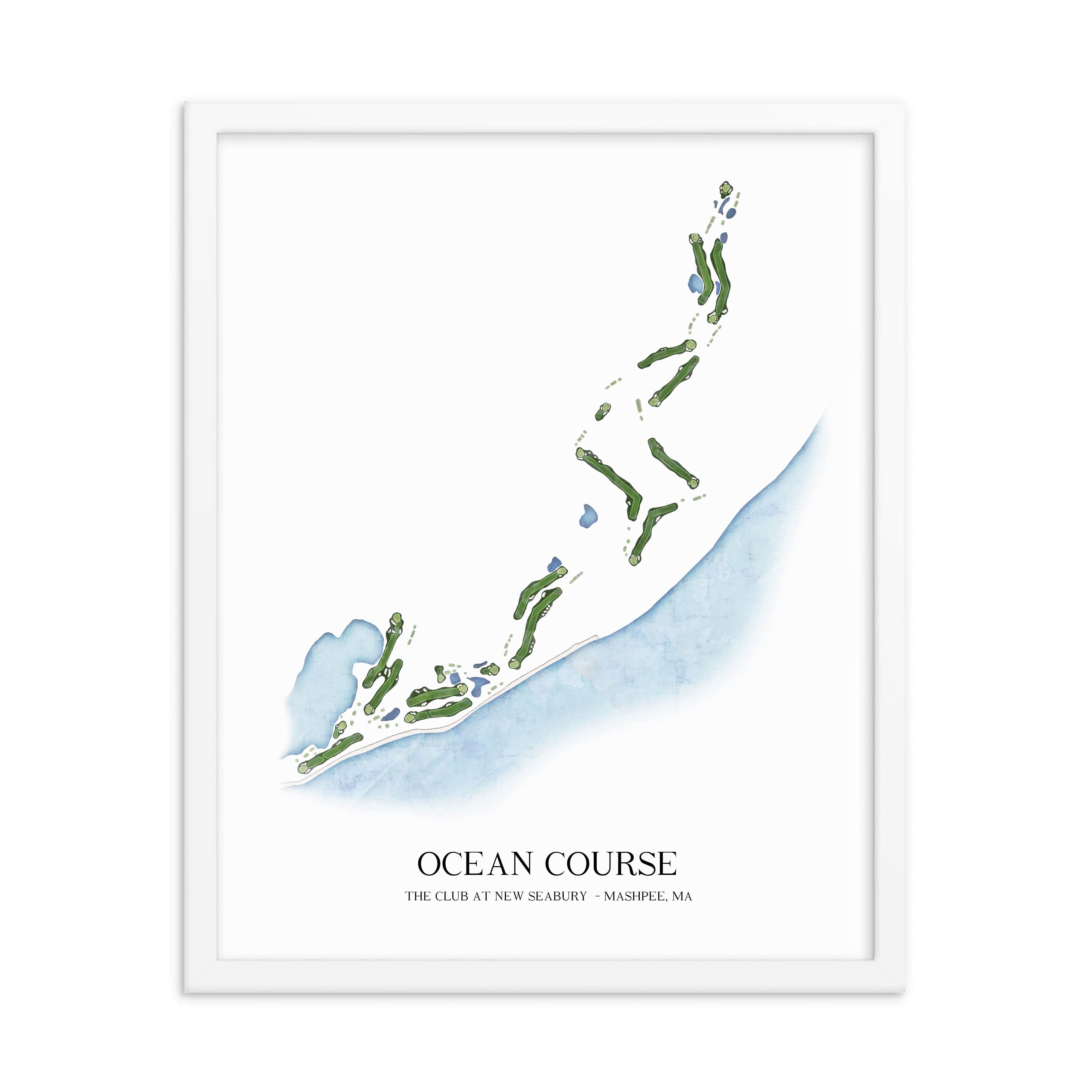 The 19th Hole Golf Shop - Golf Course Prints -  Ocean Course - New Seabury Golf Course Map Golf Map