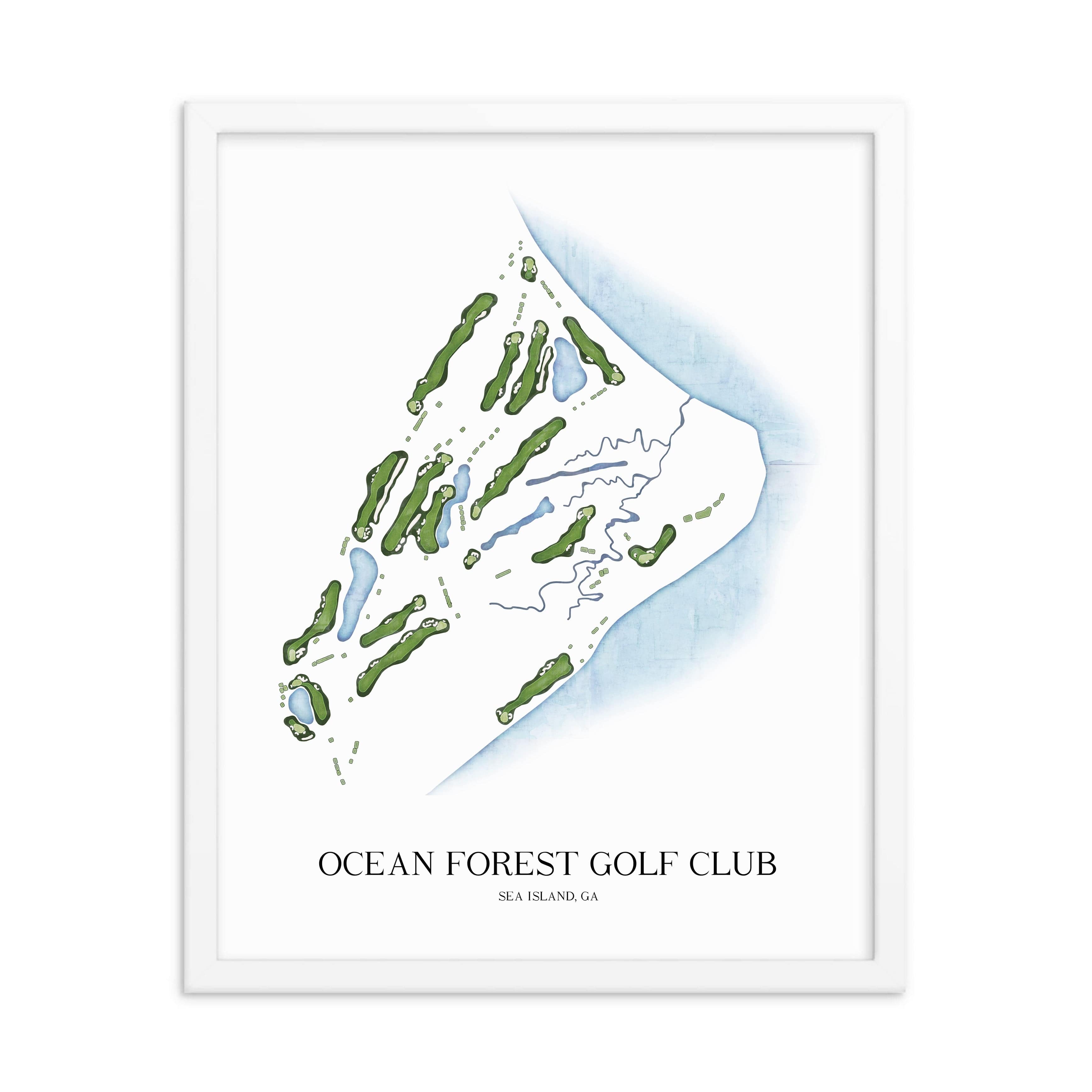 The 19th Hole Golf Shop - Golf Course Prints -  Ocean Forest Golf Club Golf Course Map Golf Map