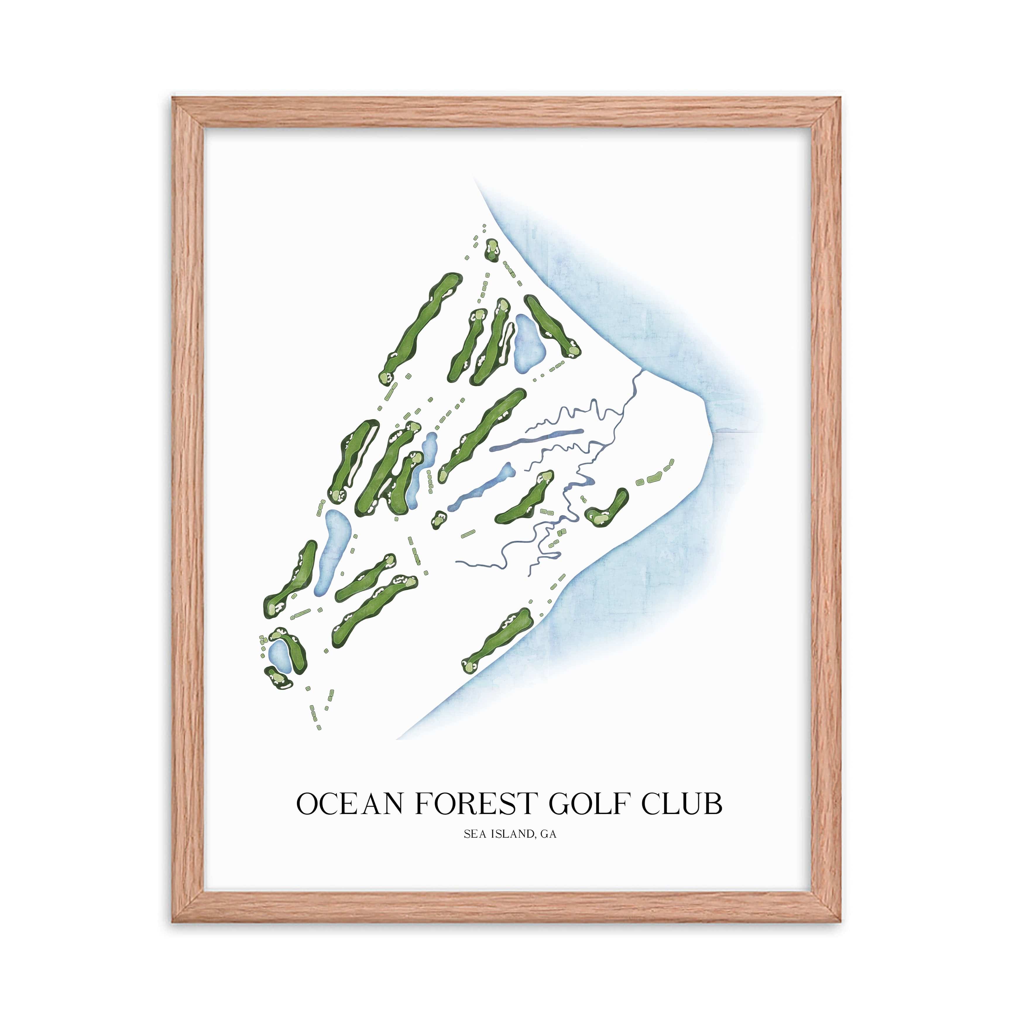 The 19th Hole Golf Shop - Golf Course Prints -  Ocean Forest Golf Club Golf Course Map Golf Map