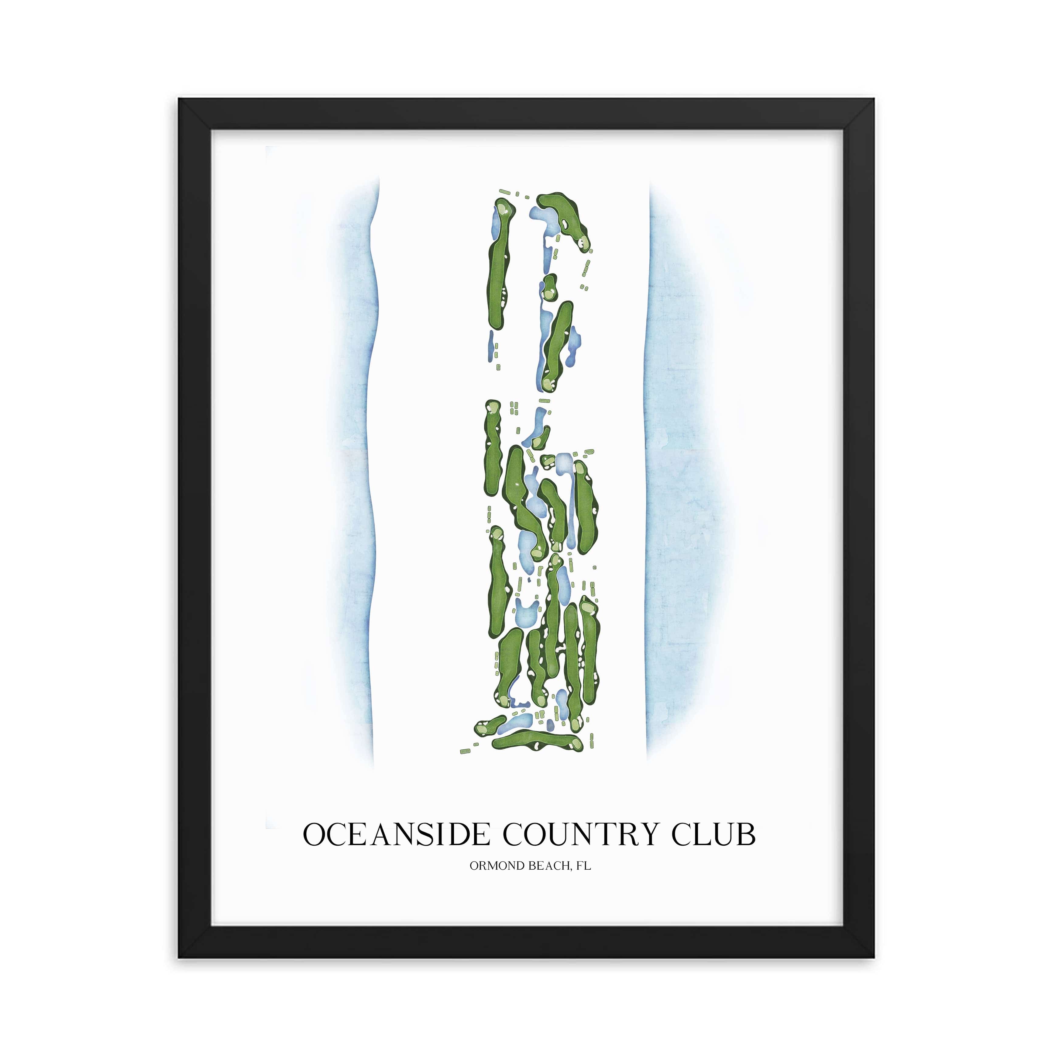 The 19th Hole Golf Shop - Golf Course Prints -  Oceanside Country Club Golf Course Map Golf Map