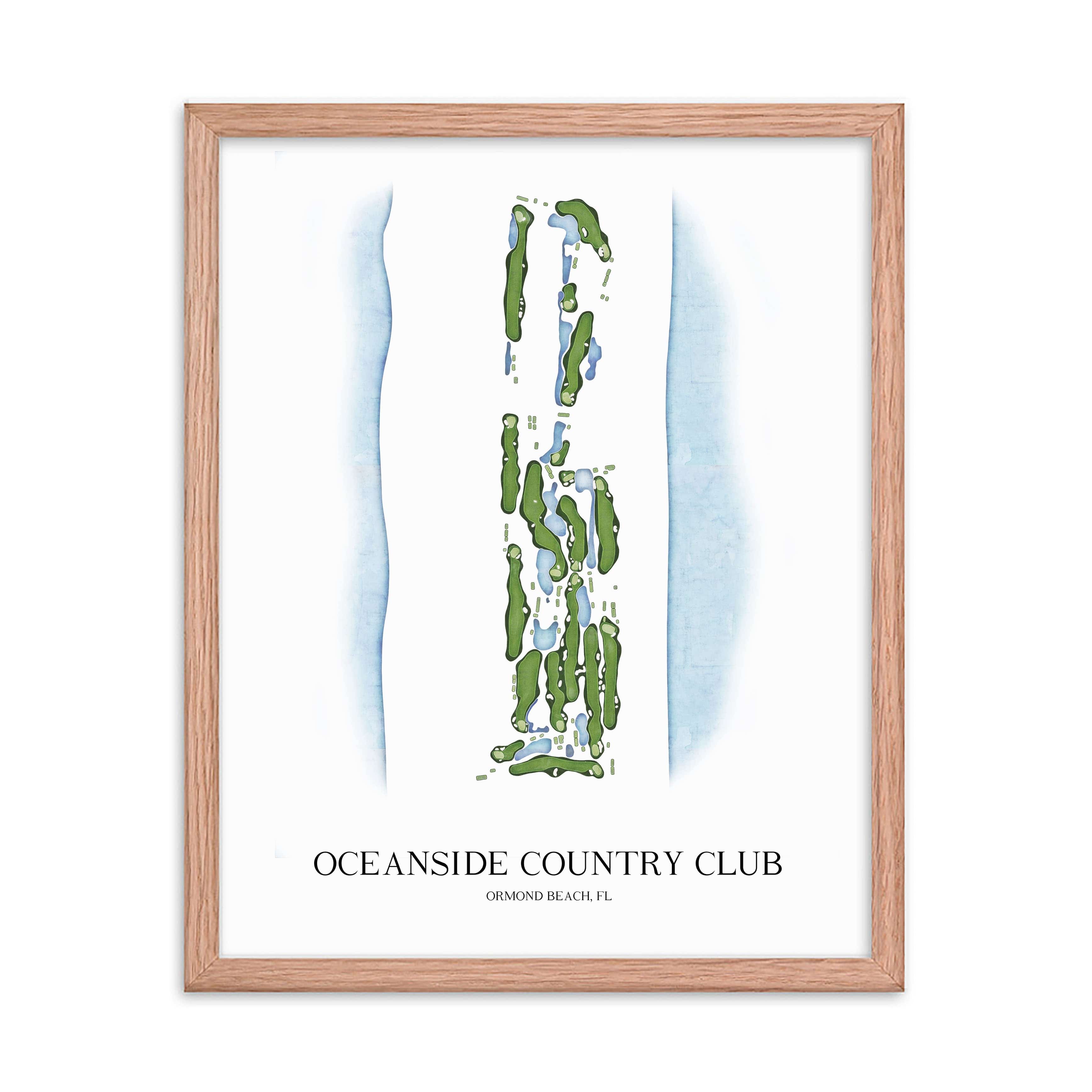 The 19th Hole Golf Shop - Golf Course Prints -  Oceanside Country Club Golf Course Map Golf Map