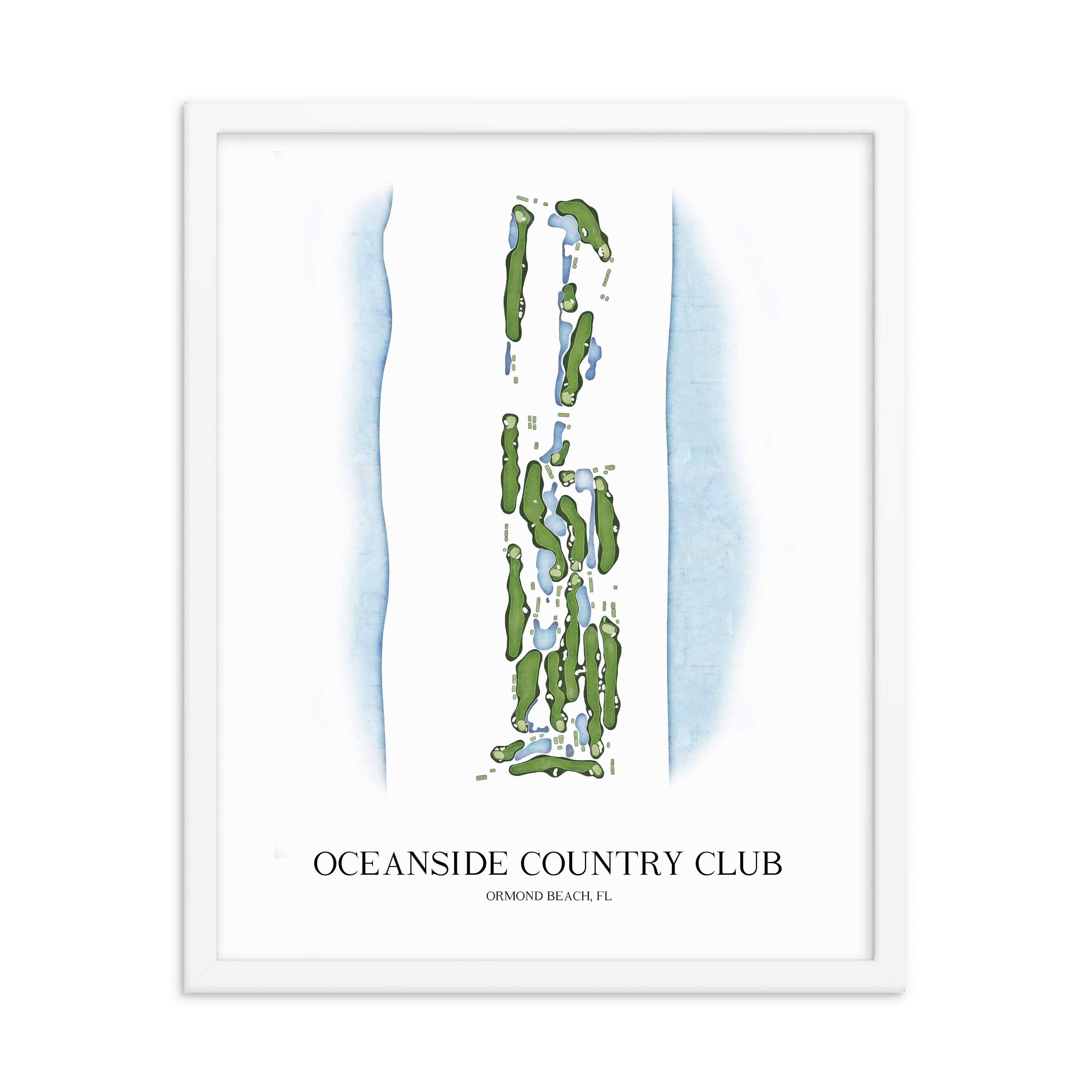 The 19th Hole Golf Shop - Golf Course Prints -  Oceanside Country Club Golf Course Map Golf Map