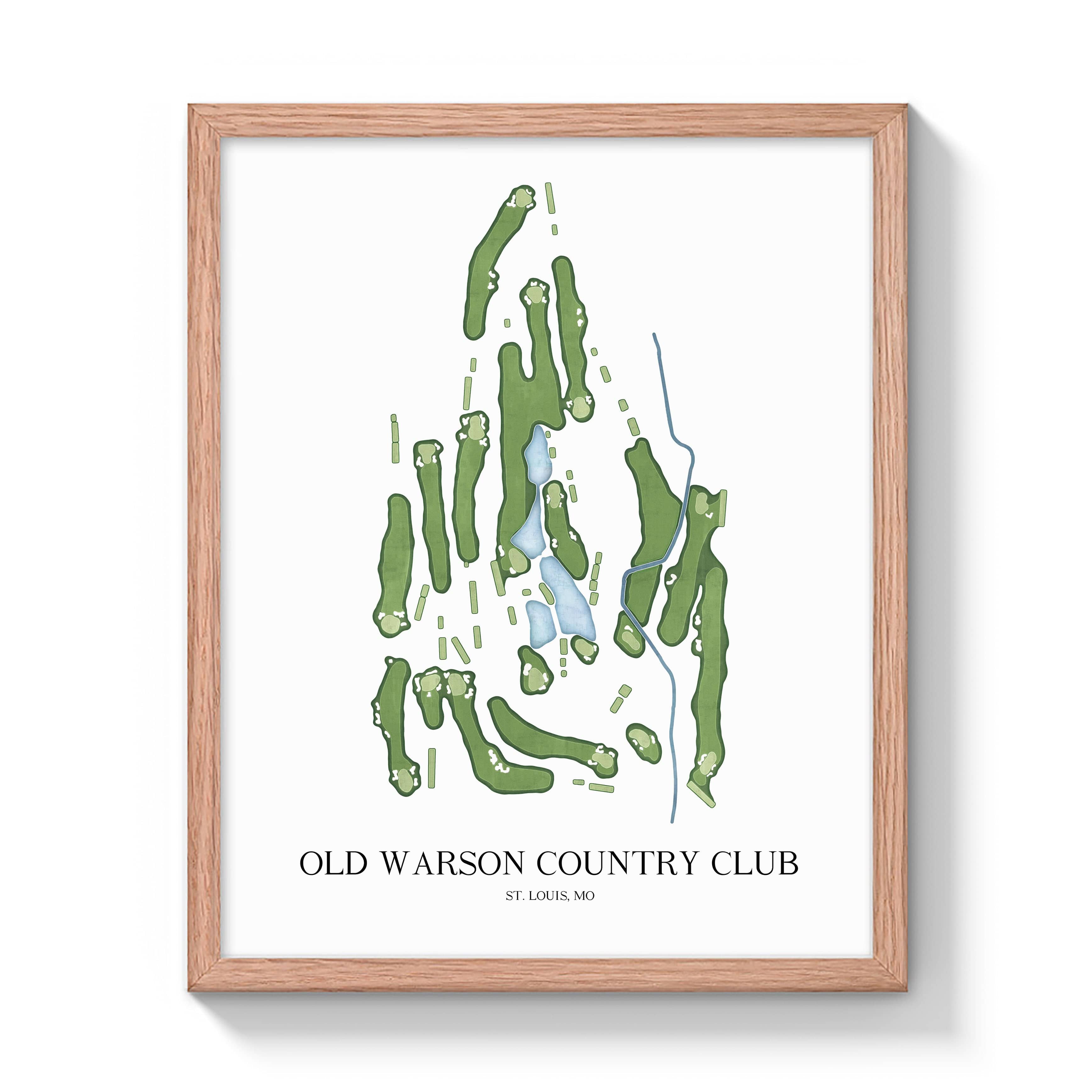 The 19th Hole Golf Shop - Golf Course Prints -  Old Warson Country Club Golf Course Map Golf Map