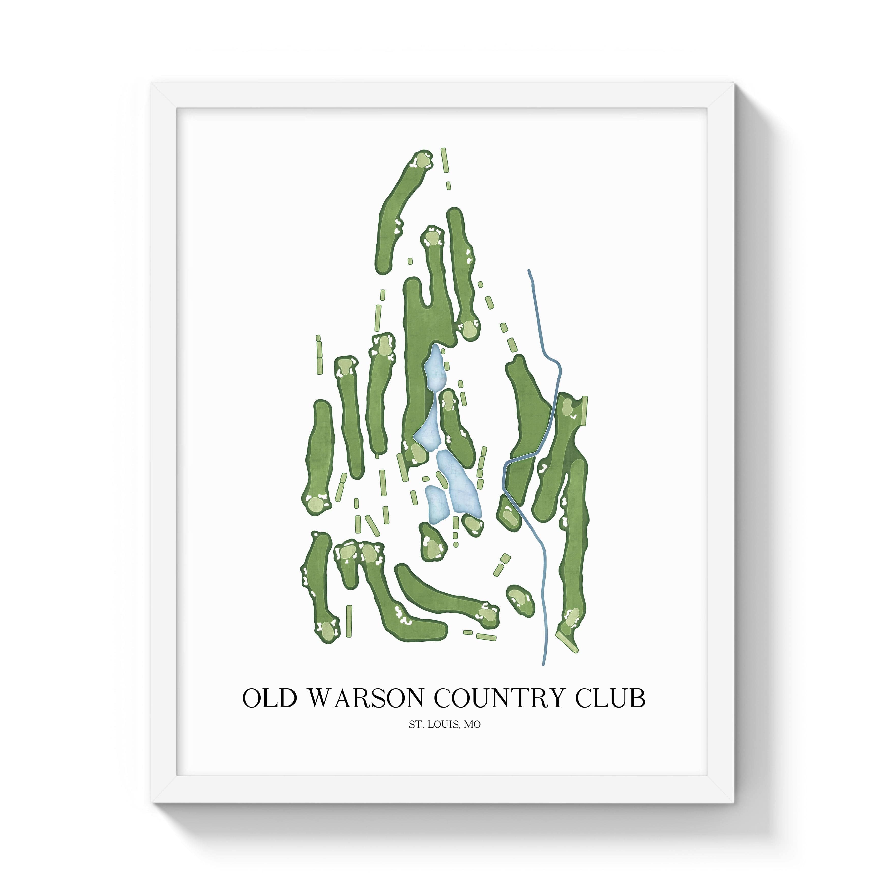 The 19th Hole Golf Shop - Golf Course Prints -  Old Warson Country Club Golf Course Map Golf Map