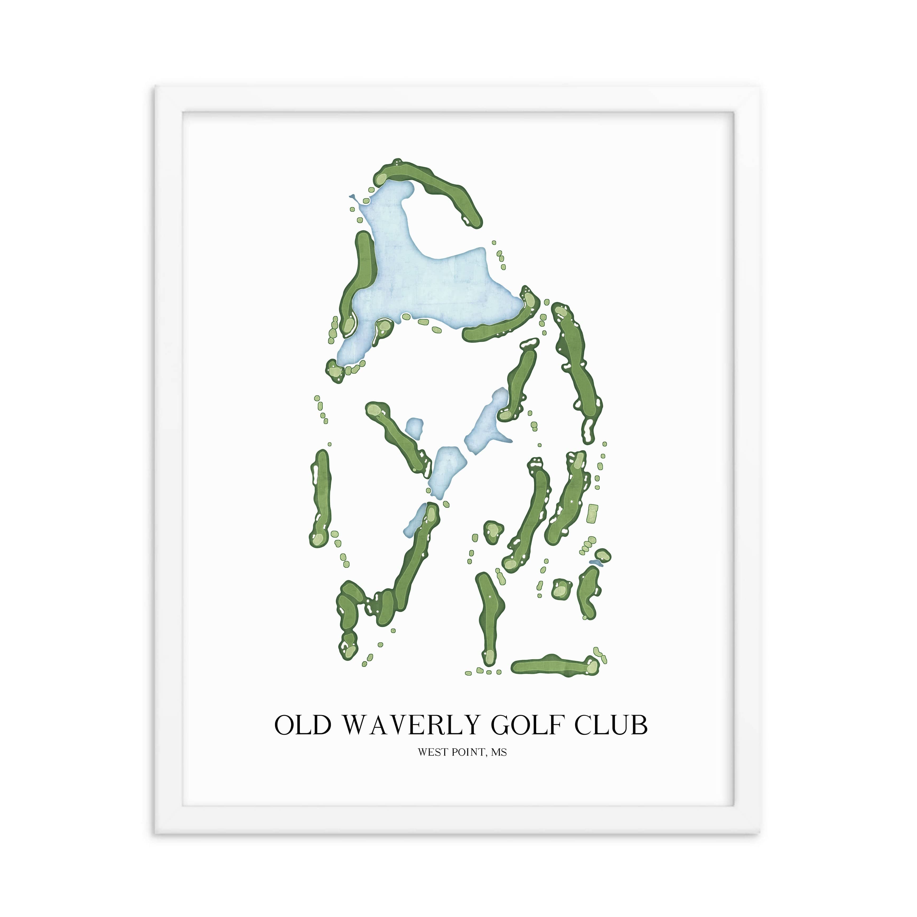 The 19th Hole Golf Shop - Golf Course Prints -  Old Waverly Golf Club Golf Course Map Golf Map