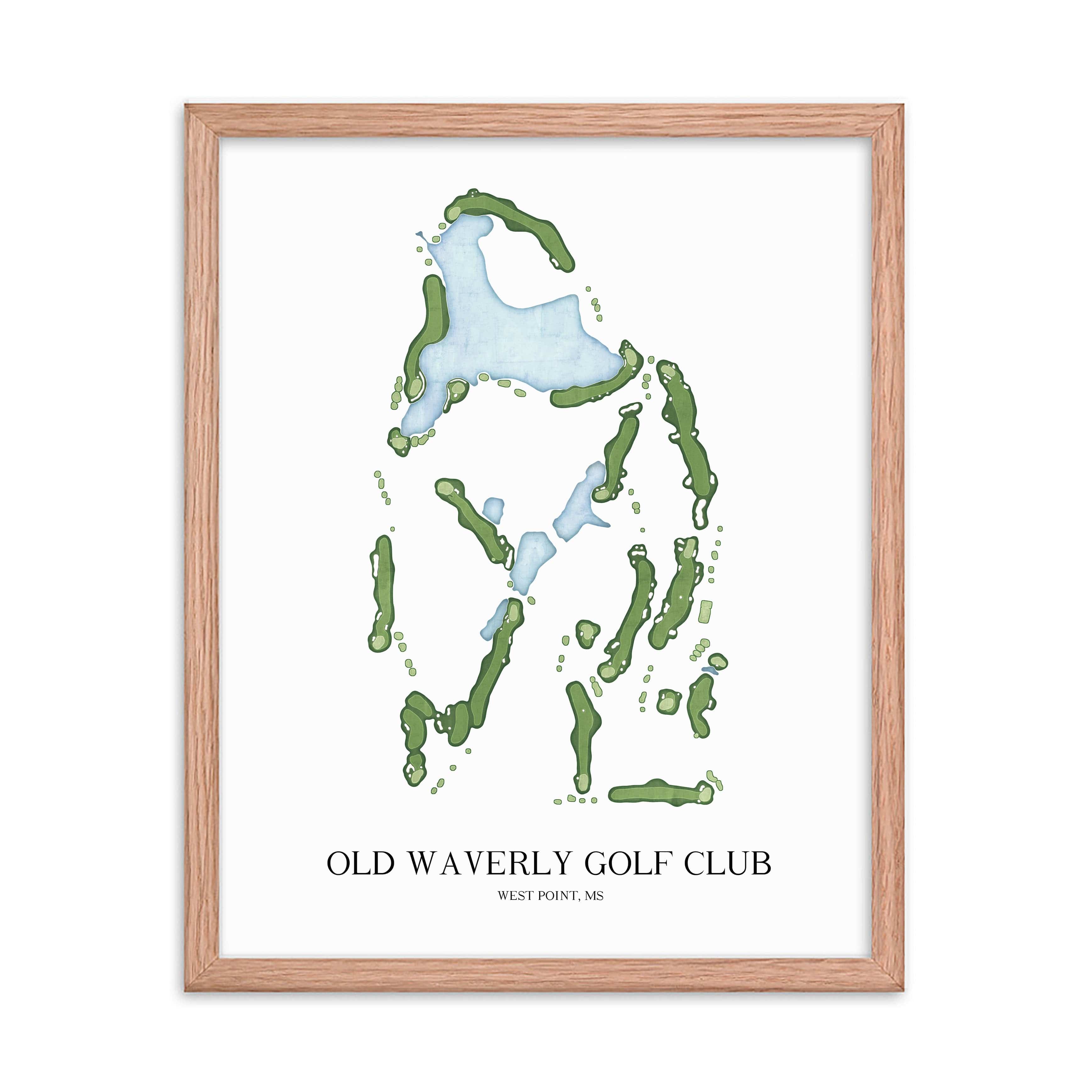 The 19th Hole Golf Shop - Golf Course Prints -  Old Waverly Golf Club Golf Course Map Golf Map