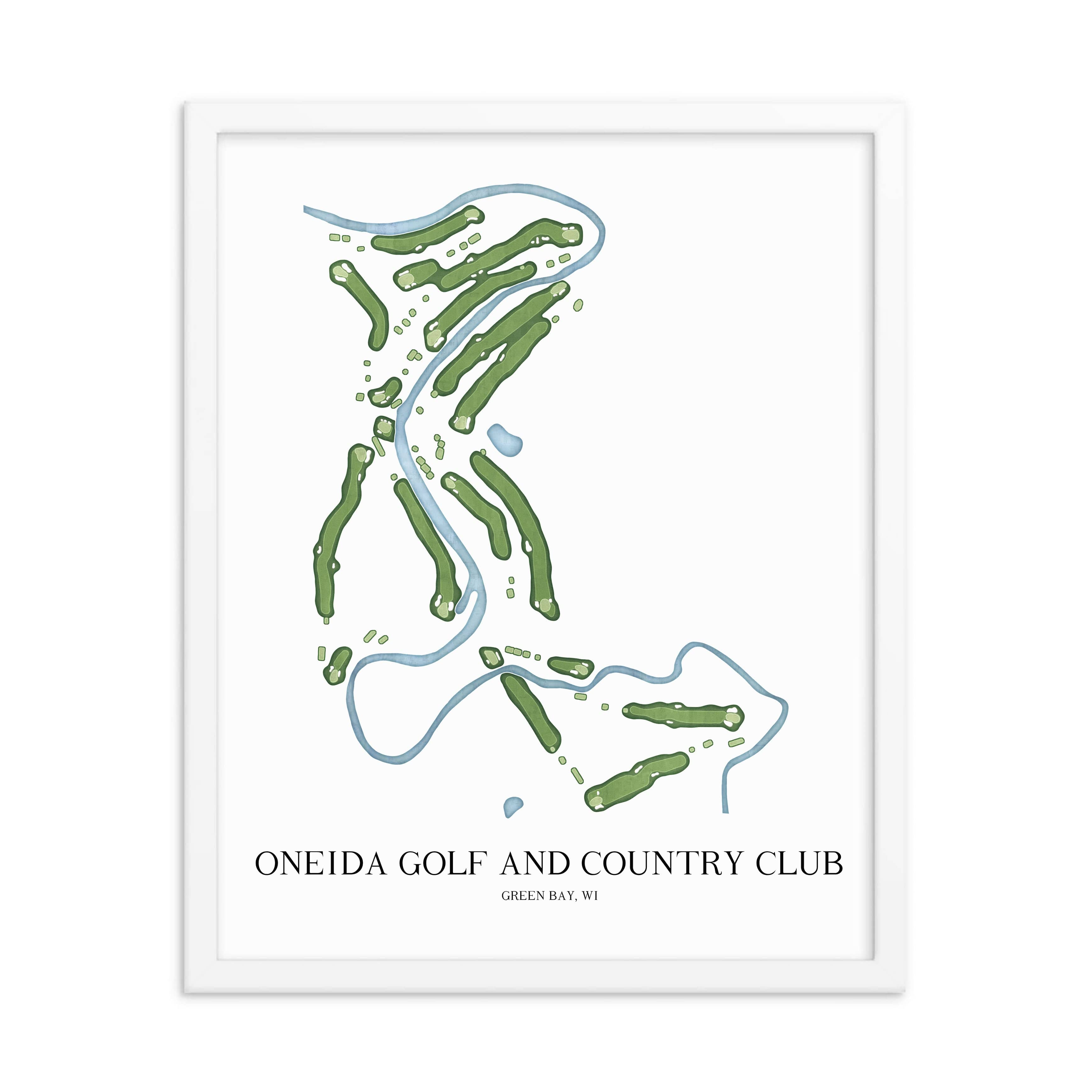 The 19th Hole Golf Shop - Golf Course Prints -  Oneida Golf and Country Club Golf Course Map Golf Map