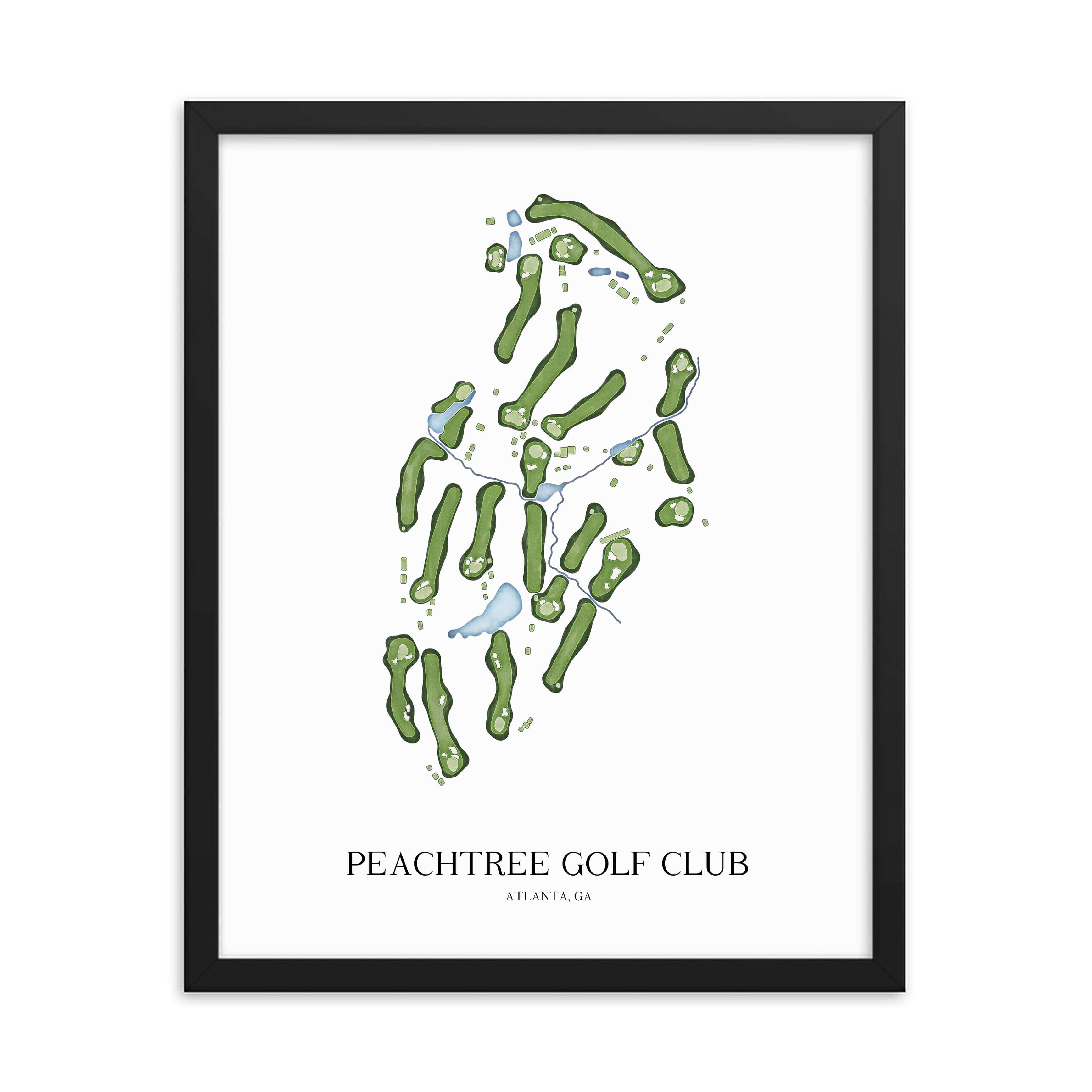 The 19th Hole Golf Shop - Golf Course Prints -  Peachtree Golf Club Golf Course Map Golf Map